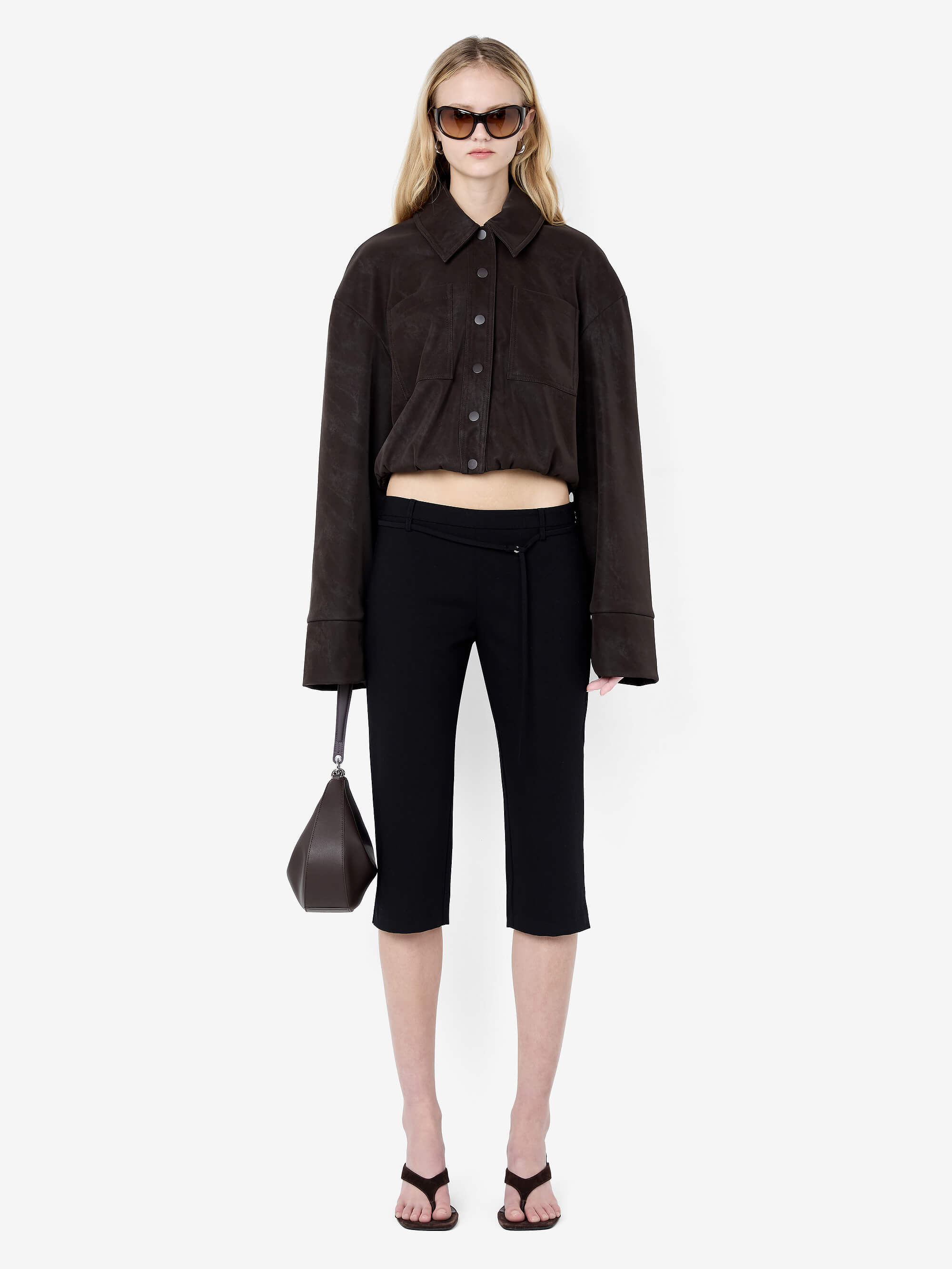 ALARIC CROPPED JACKET - ESPRESSO