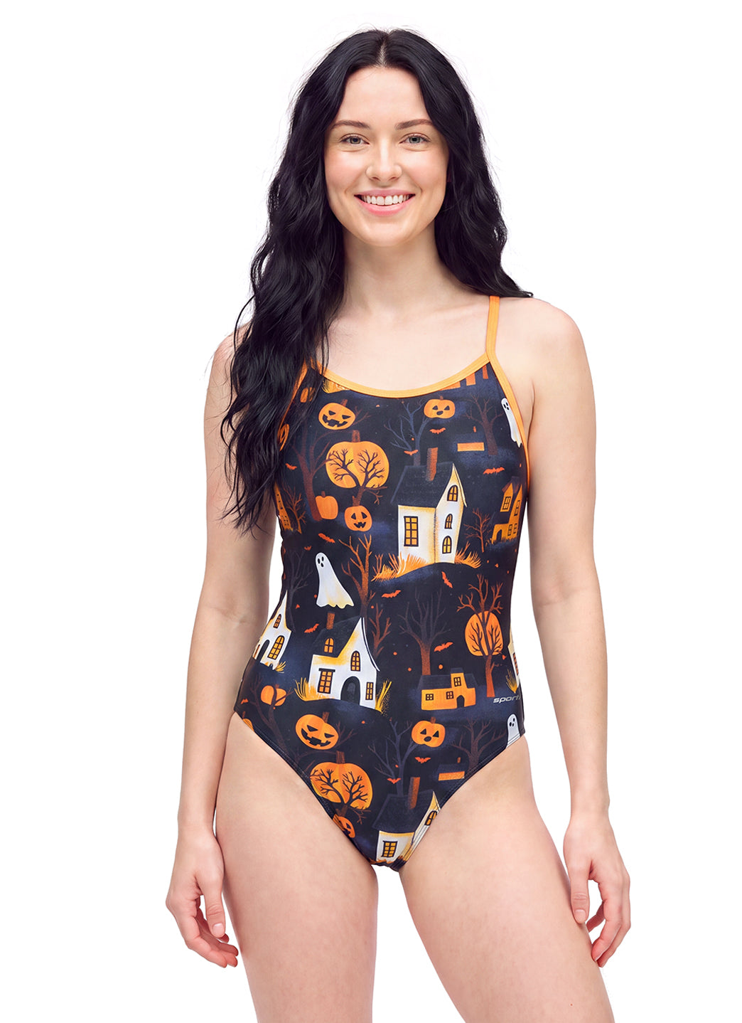 Sporti Spooky Hollow Thin Strap One Piece Swimsuit (22-44)
