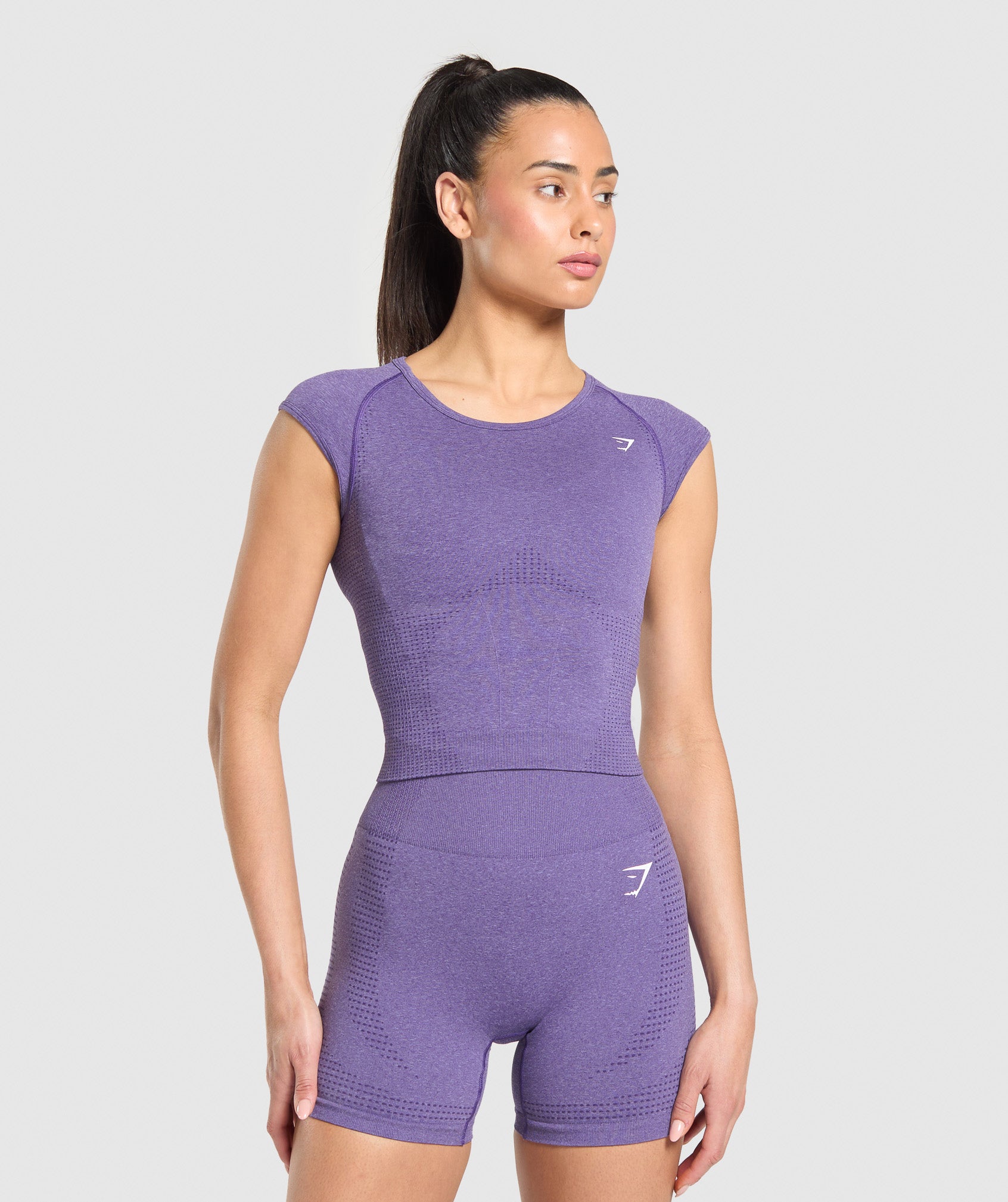 Gymshark Vital Scoop Neck Top - Functional Purple/Marl