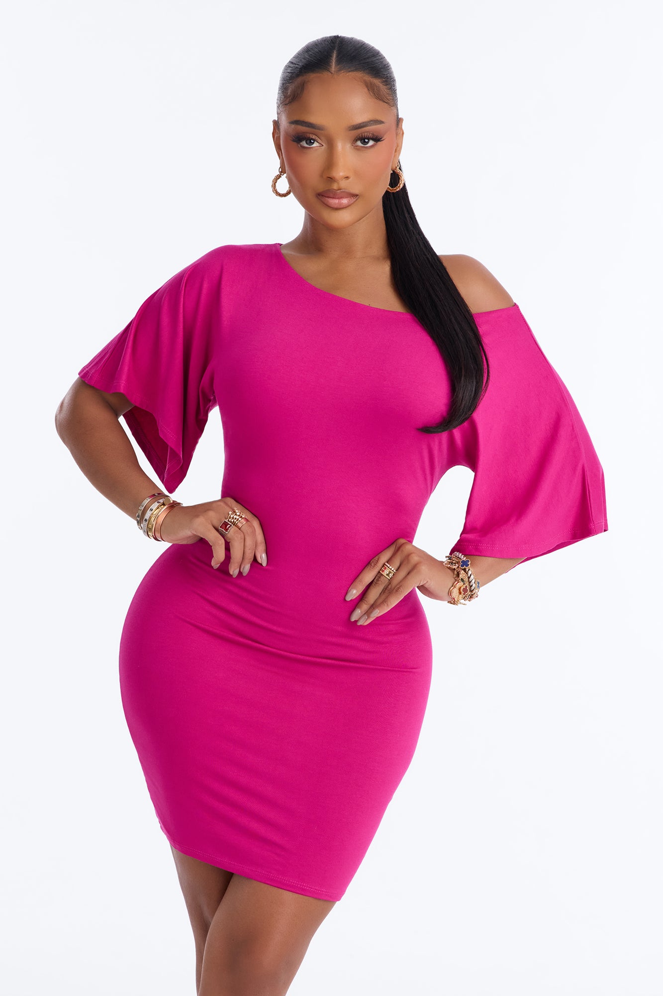 Kennedy Tie Waist Mini Dress - Raspberry