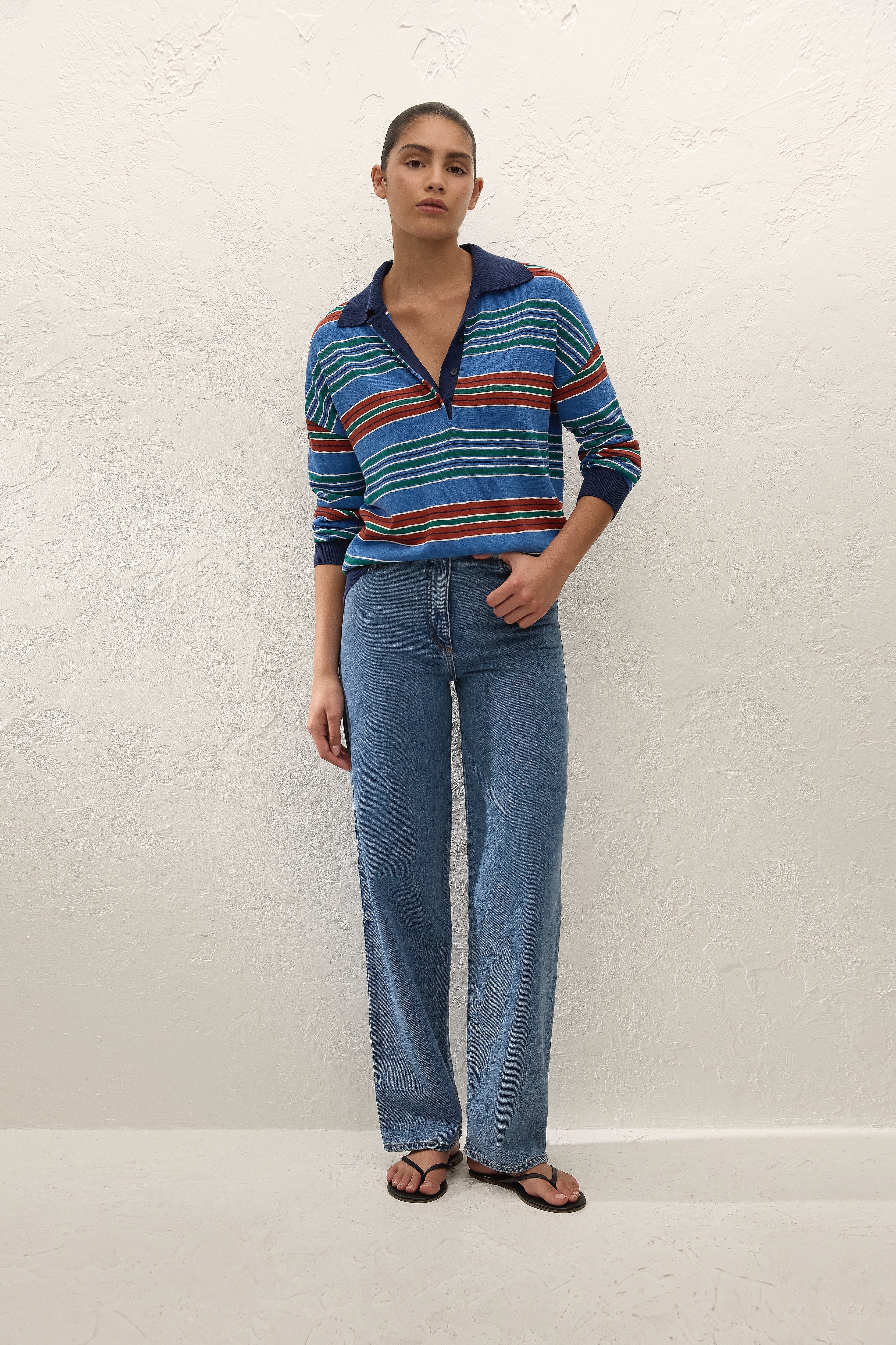 Harlow Oversized Polo Juan Stripe