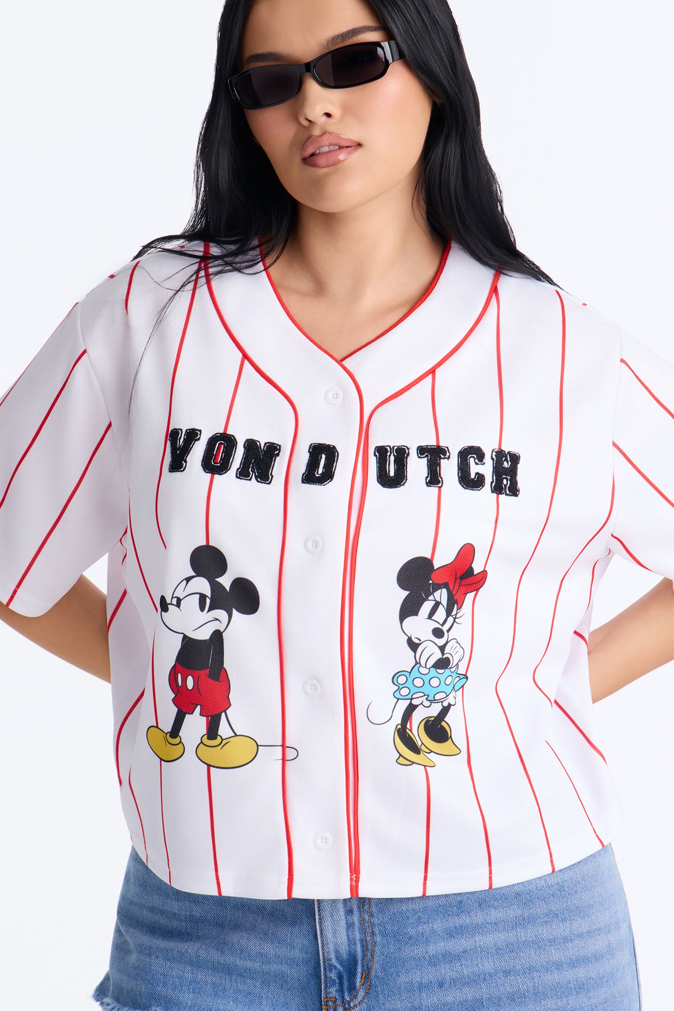 Von Dutch X Disney Striped Sporty Jersey - White