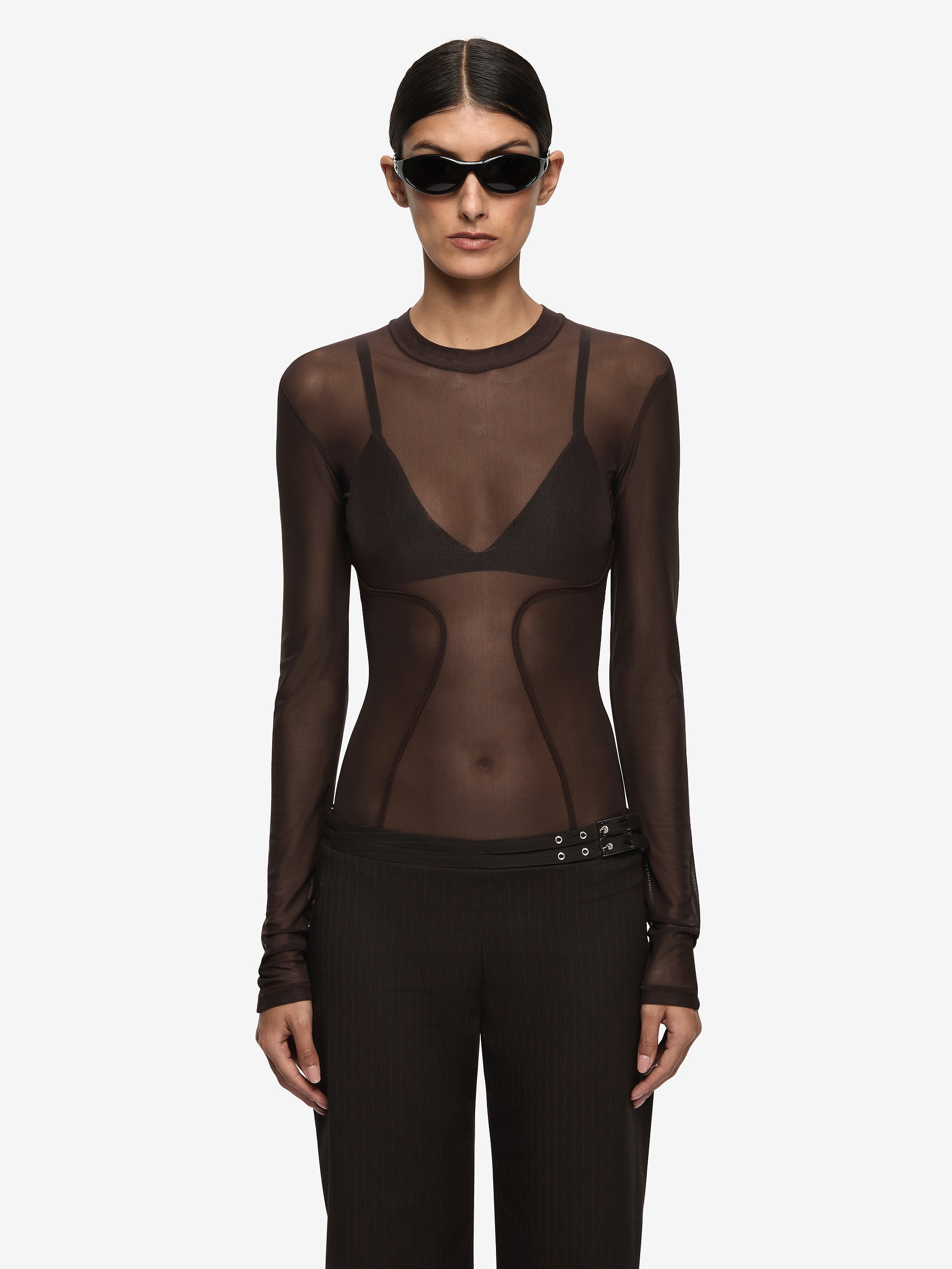 JUNIPER LONG SLEEVE TOP - DARK CHOCOLATE