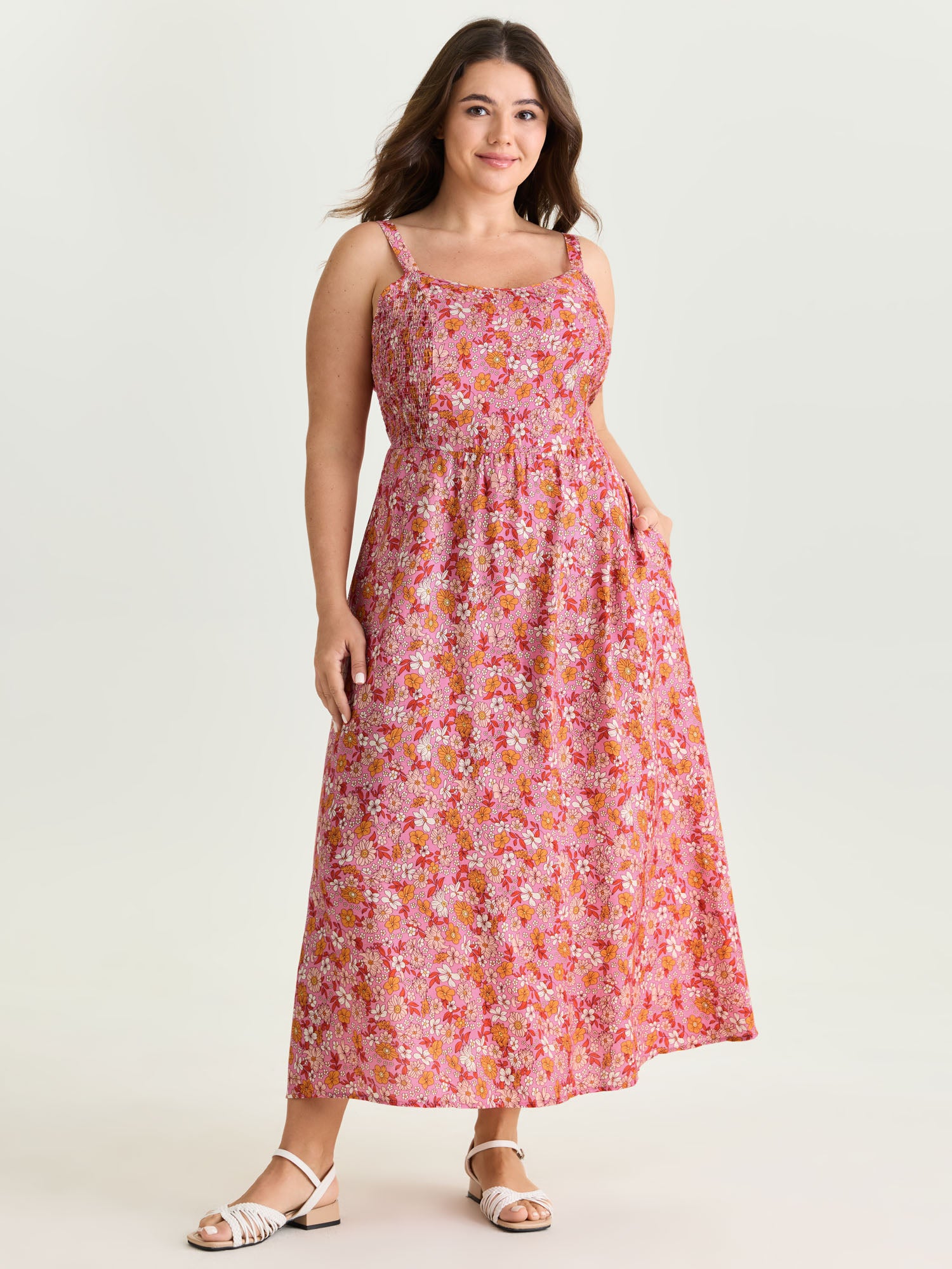 Supersoft Floral Print Cami Midi Dress