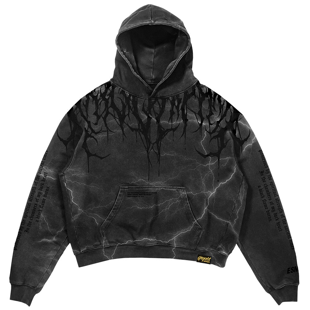 Reign Of Blood - Heavy Oversized Hoodie (Acid Washed Storm) 400GSM