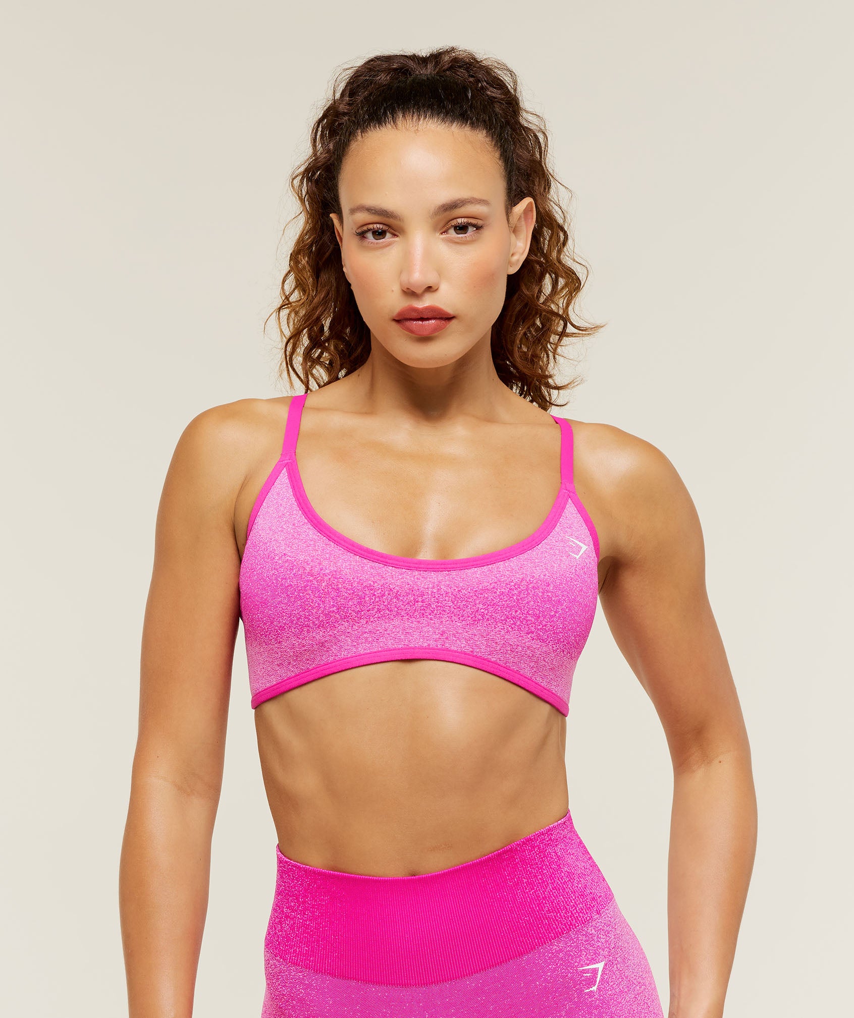 Gymshark Blush Seamless Light Support Sports Bra - Super-Set Pink/Focus Pink