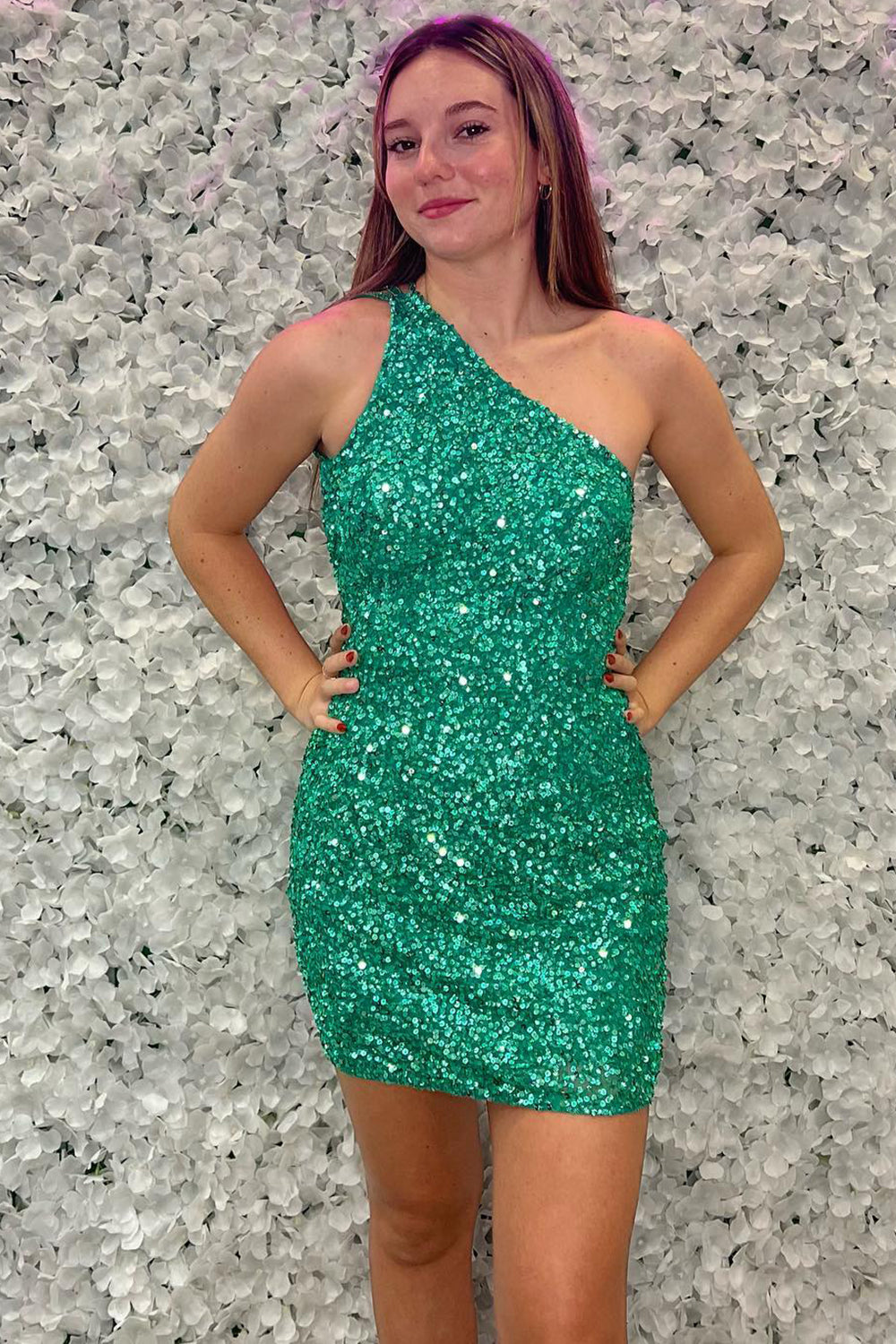 Sparkly Green Backless Tight Short Homecoming Dress/Mini Dress With Sequins