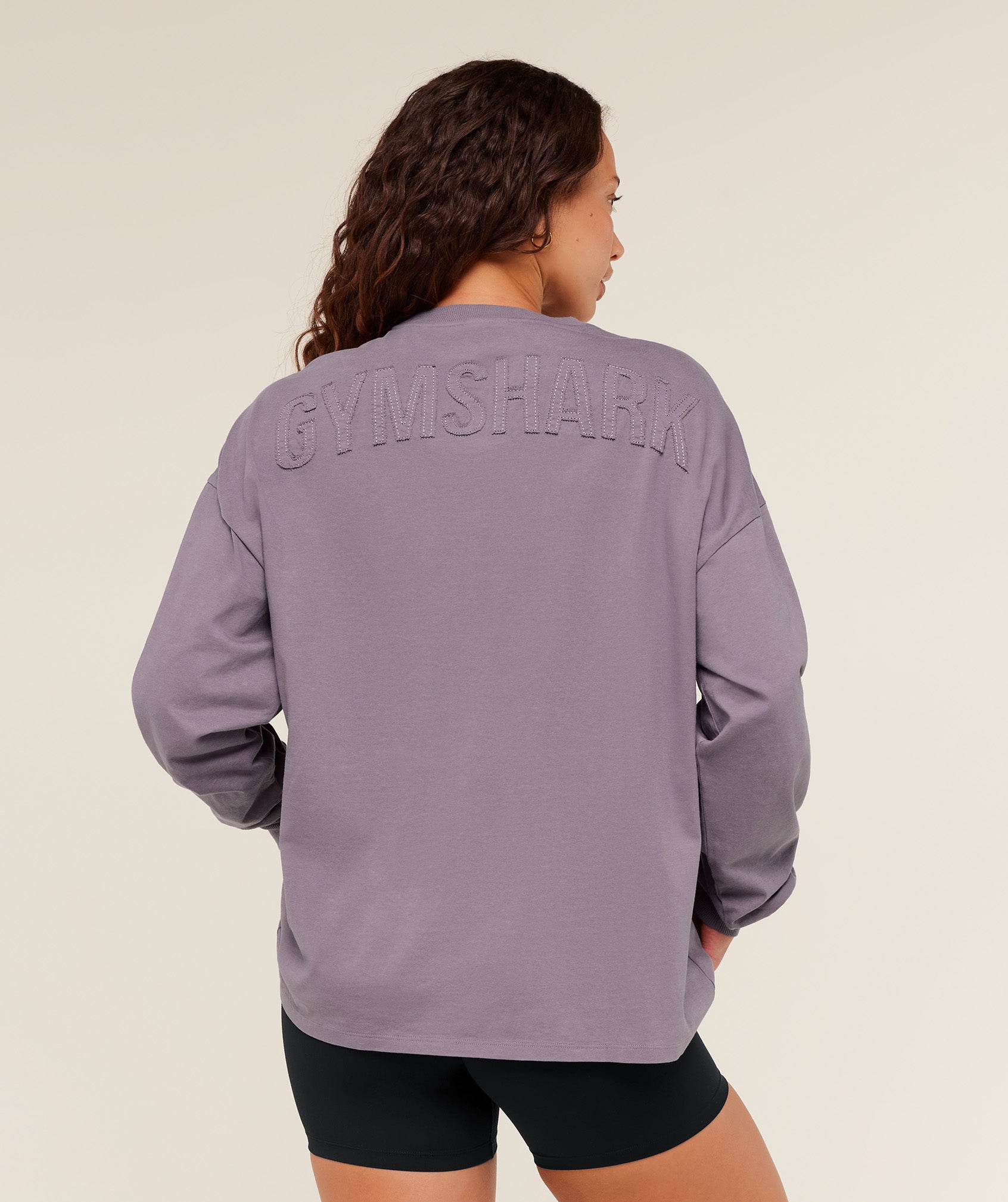 Gymshark Power Washed Long Sleeve Top - Dusk Purple/Wash