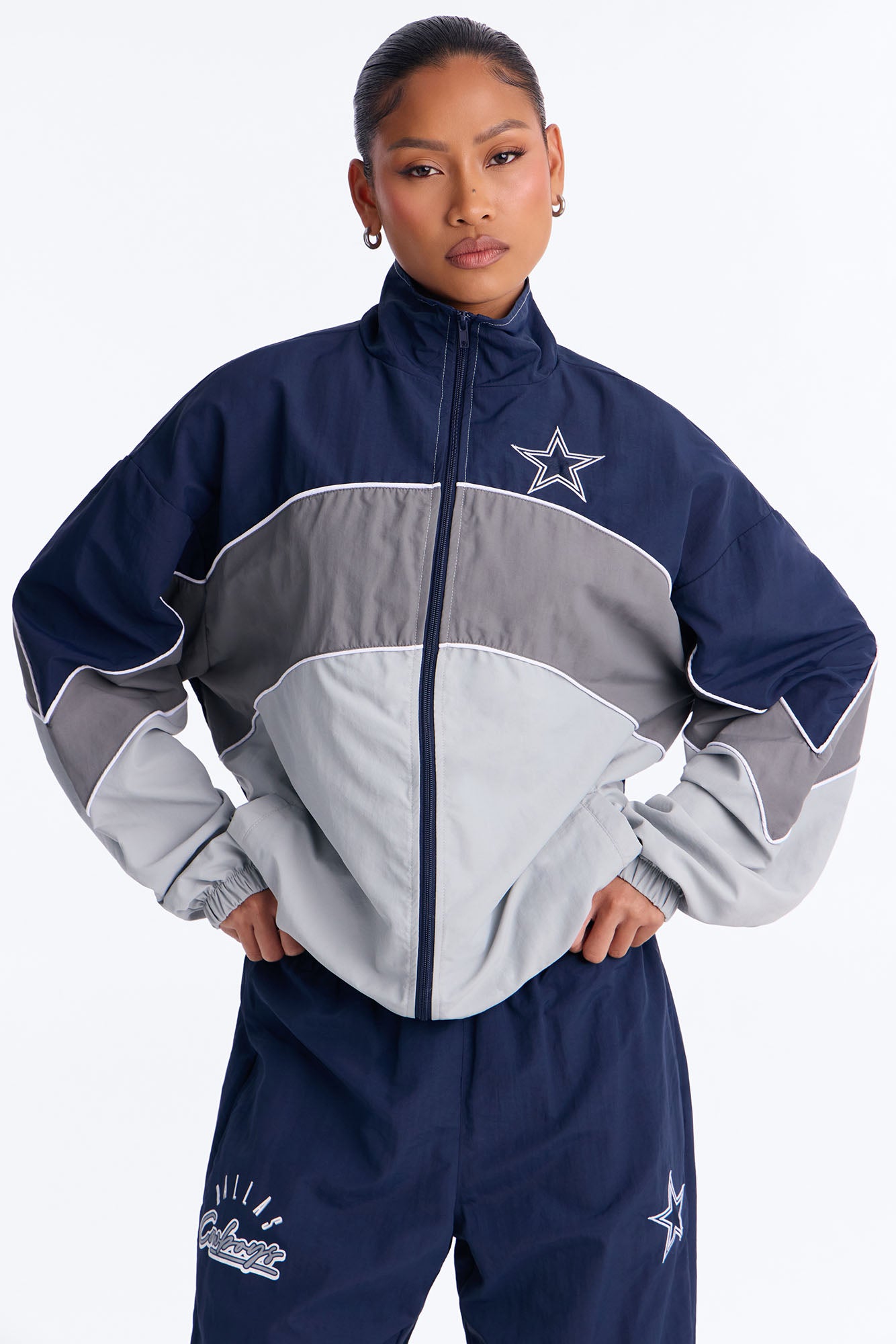 NFL Cowboys Windbreaker Zip Up Jacket - Navy
