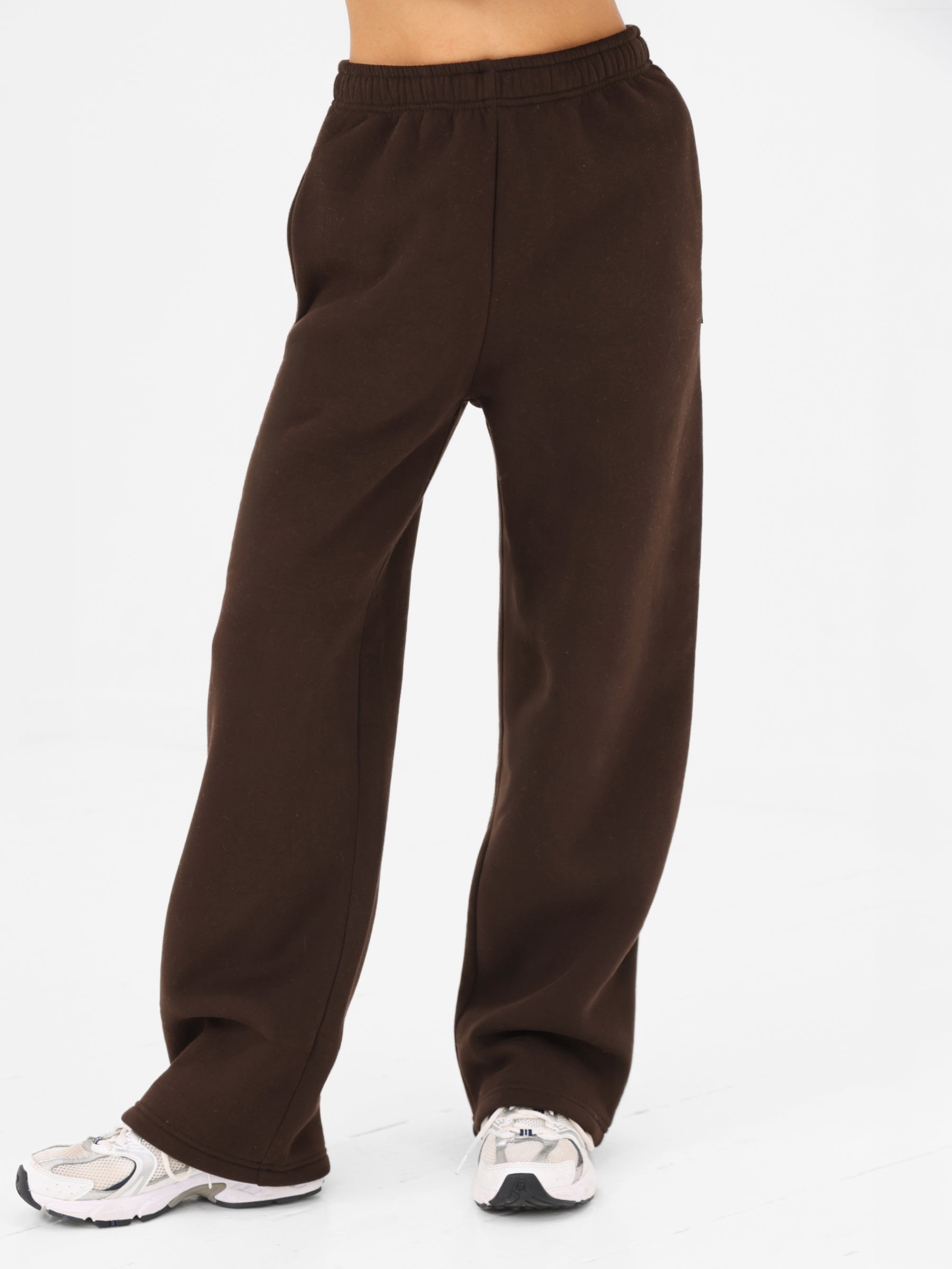Isabel Wide Leg Sweatpants - Coffee Bean