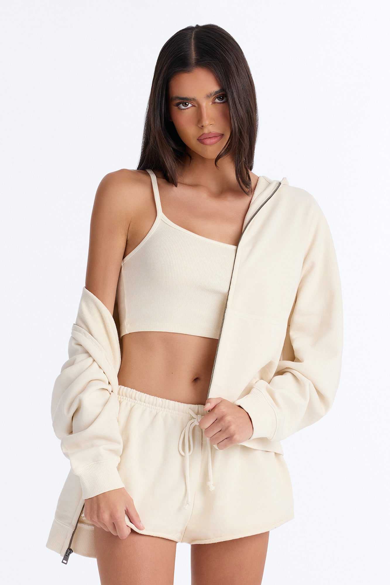 TERRY Sweatshort - Washed Cream
