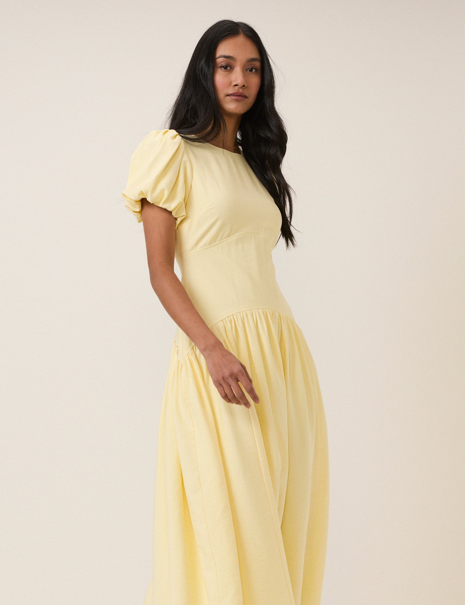 Butter Yellow Maicy Midi Dress