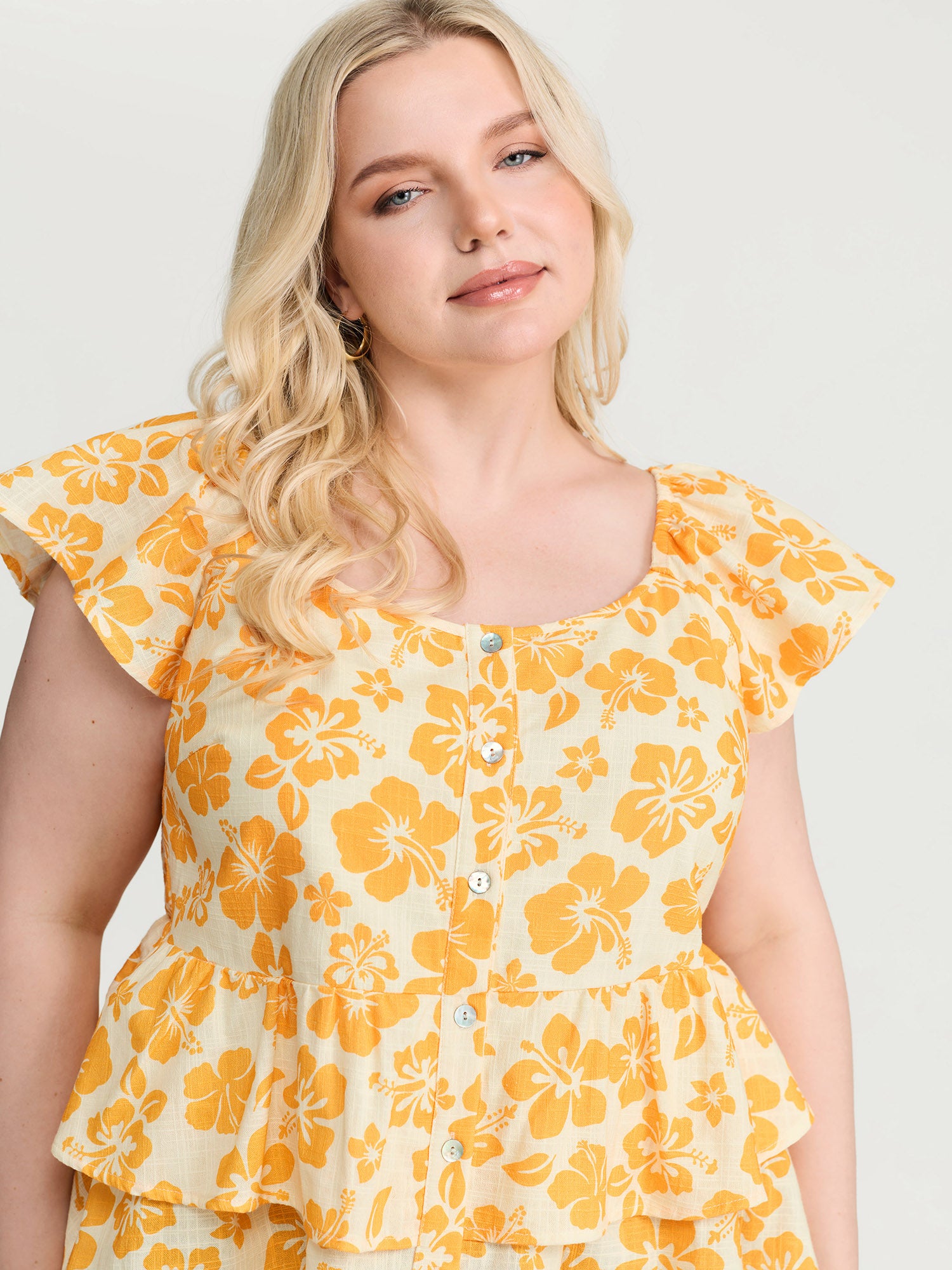 Pure Cotton Vibrant Floral Layered Blouse