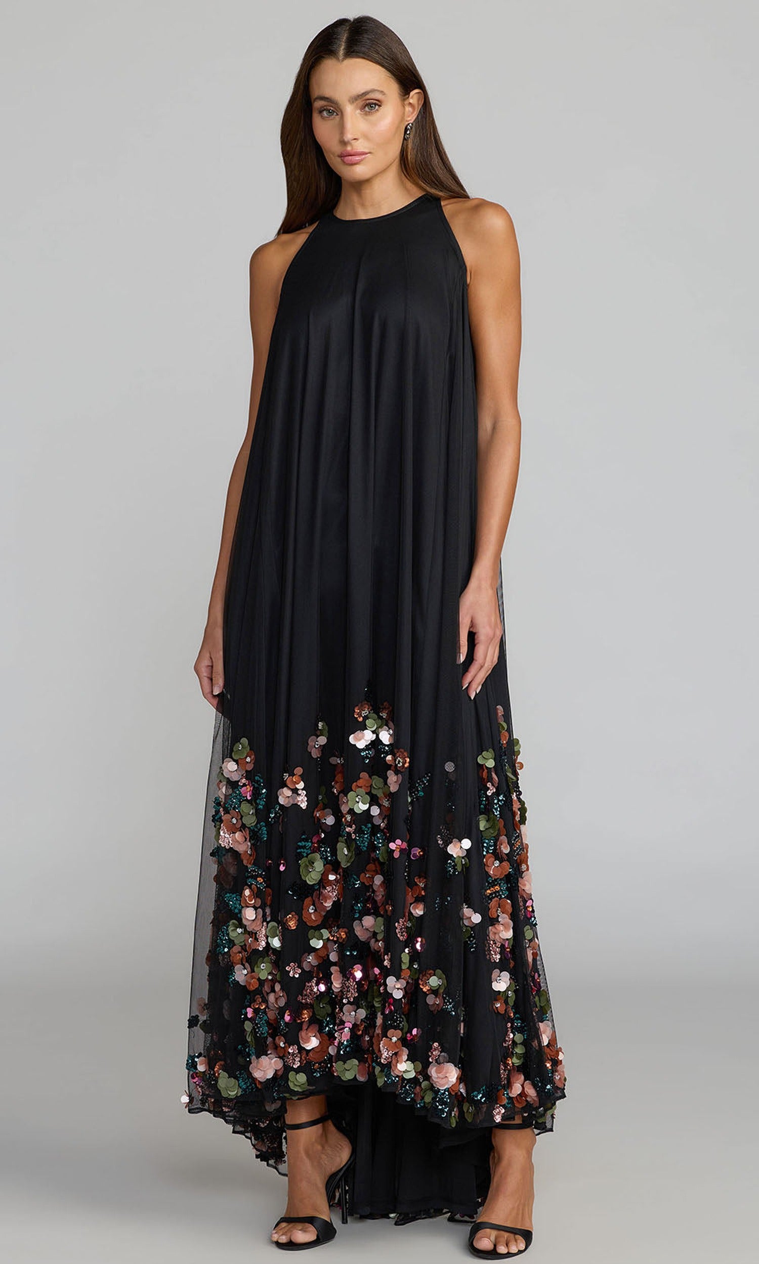 Mac Duggal 94270 - Floral Sequin High Low Mesh Dress