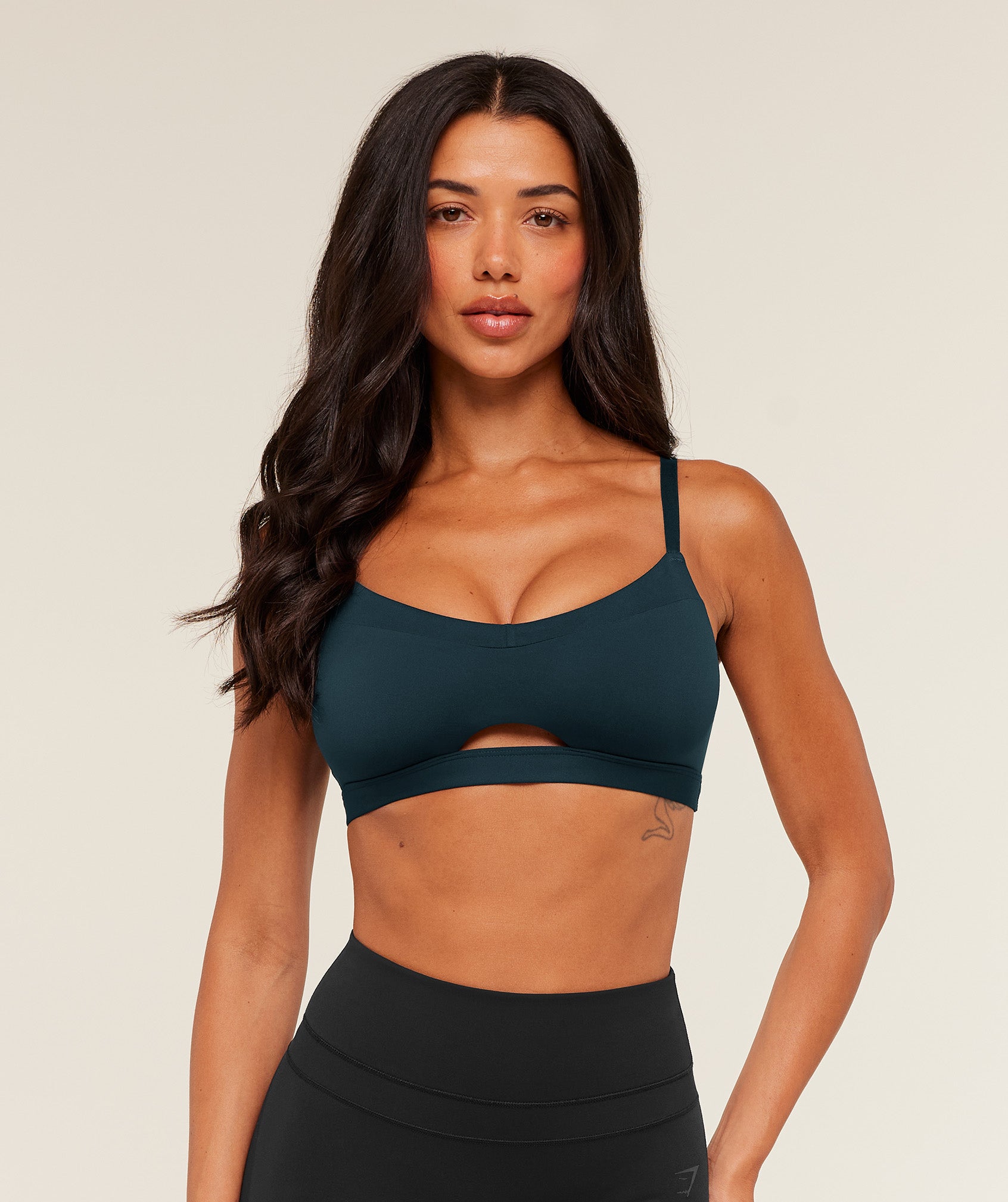 Gymshark Balcony Peekaboo Sports Bra - Deep Petrol Blue
