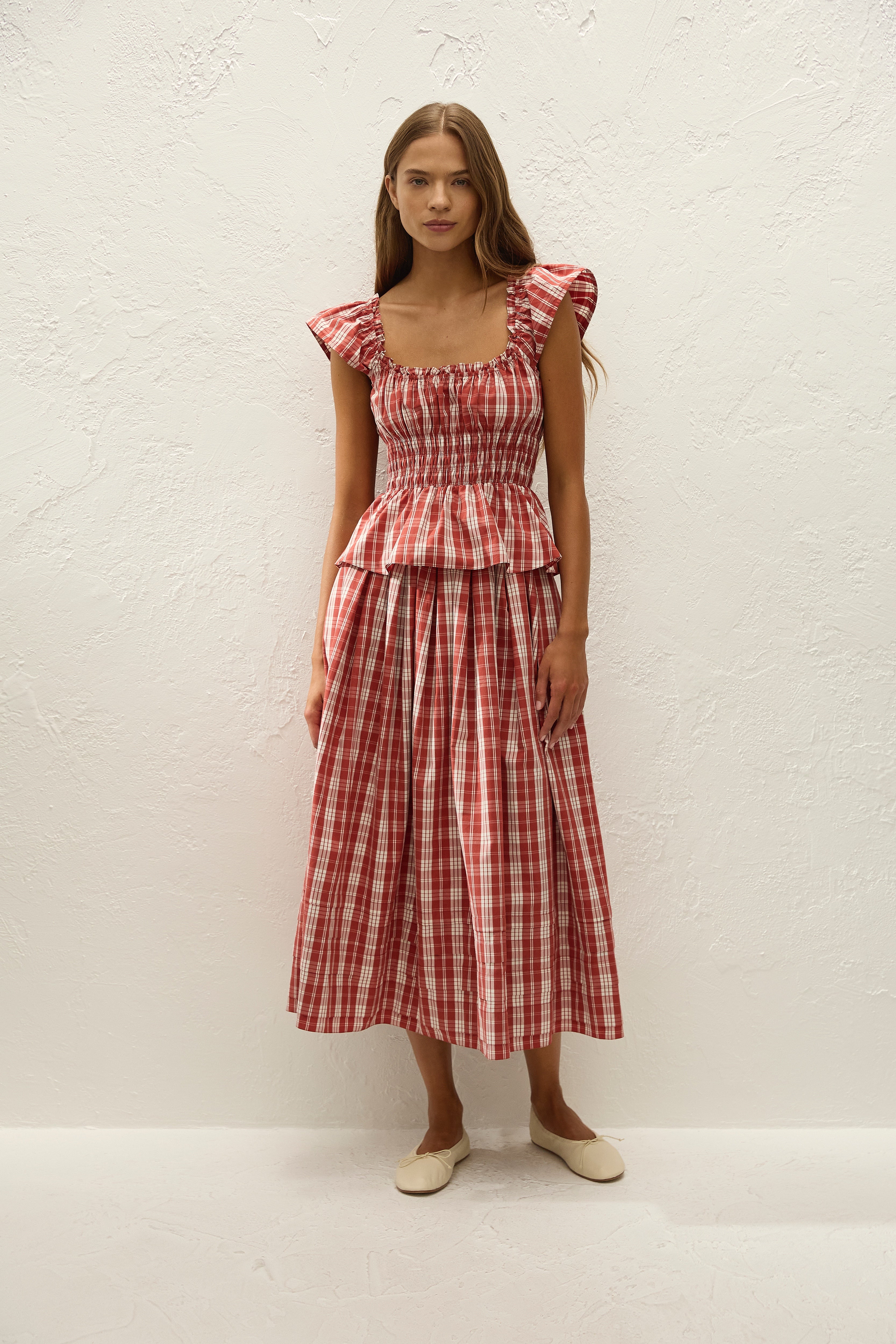 Janne Top Ines Check Terra Rosso