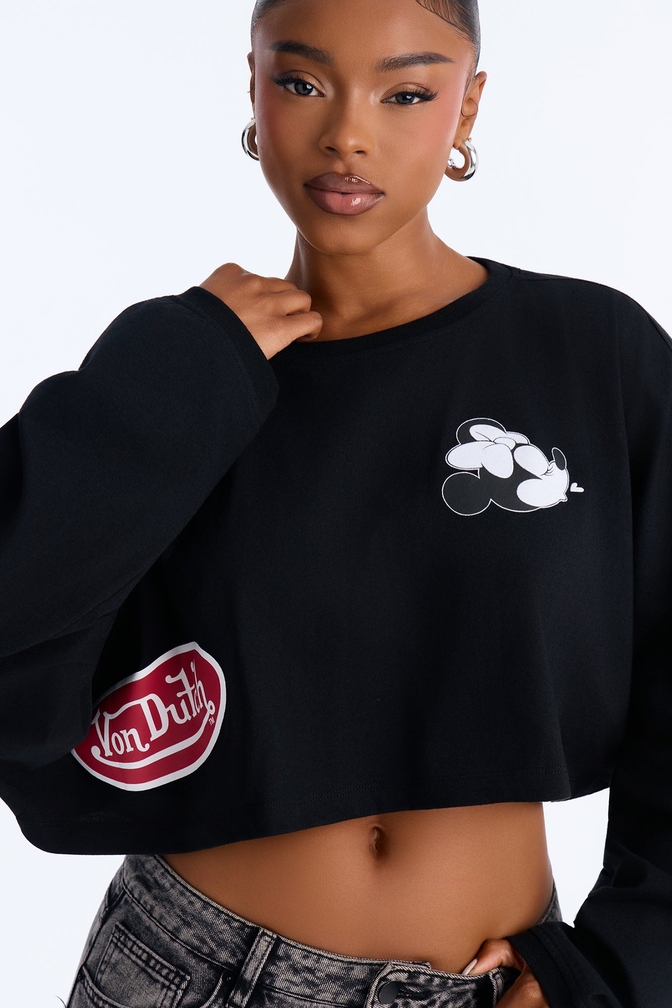 Von Dutch X Disney Mickey Crew Sweatshirt - Black