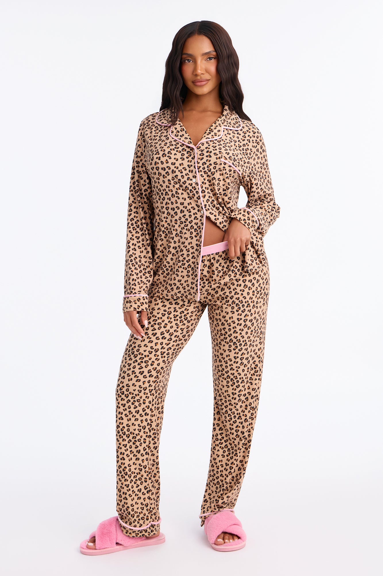 Queen Of Sleep Leopard PJ Pant Set - Leopard