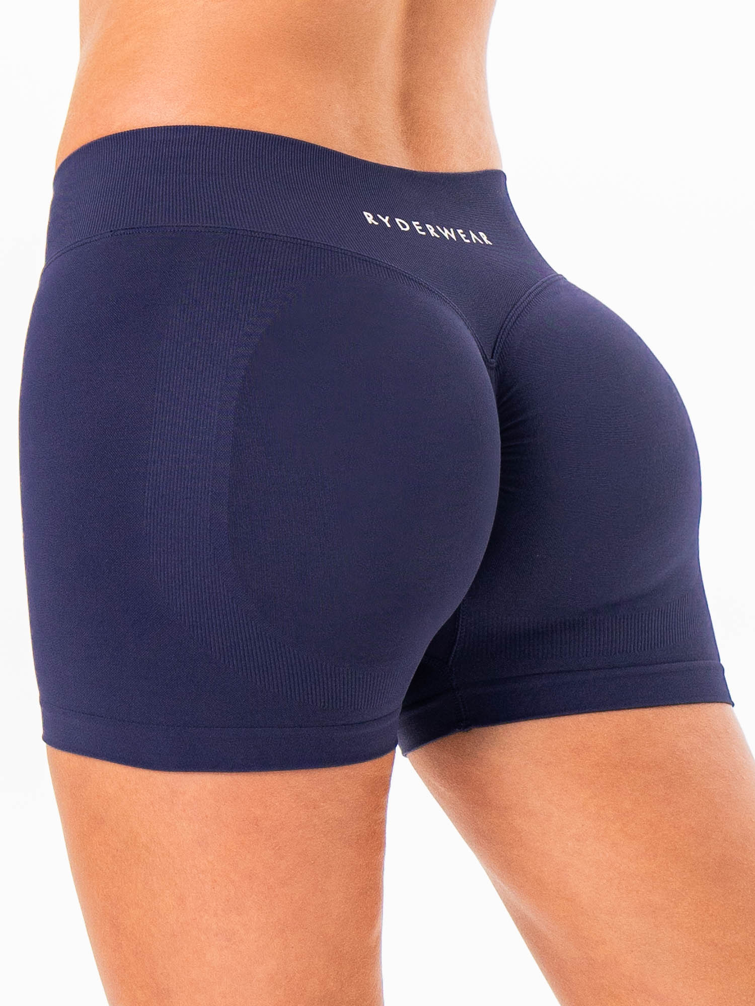 Sculpt Seamless Mini Mid Rise Shorts - Deep Blue