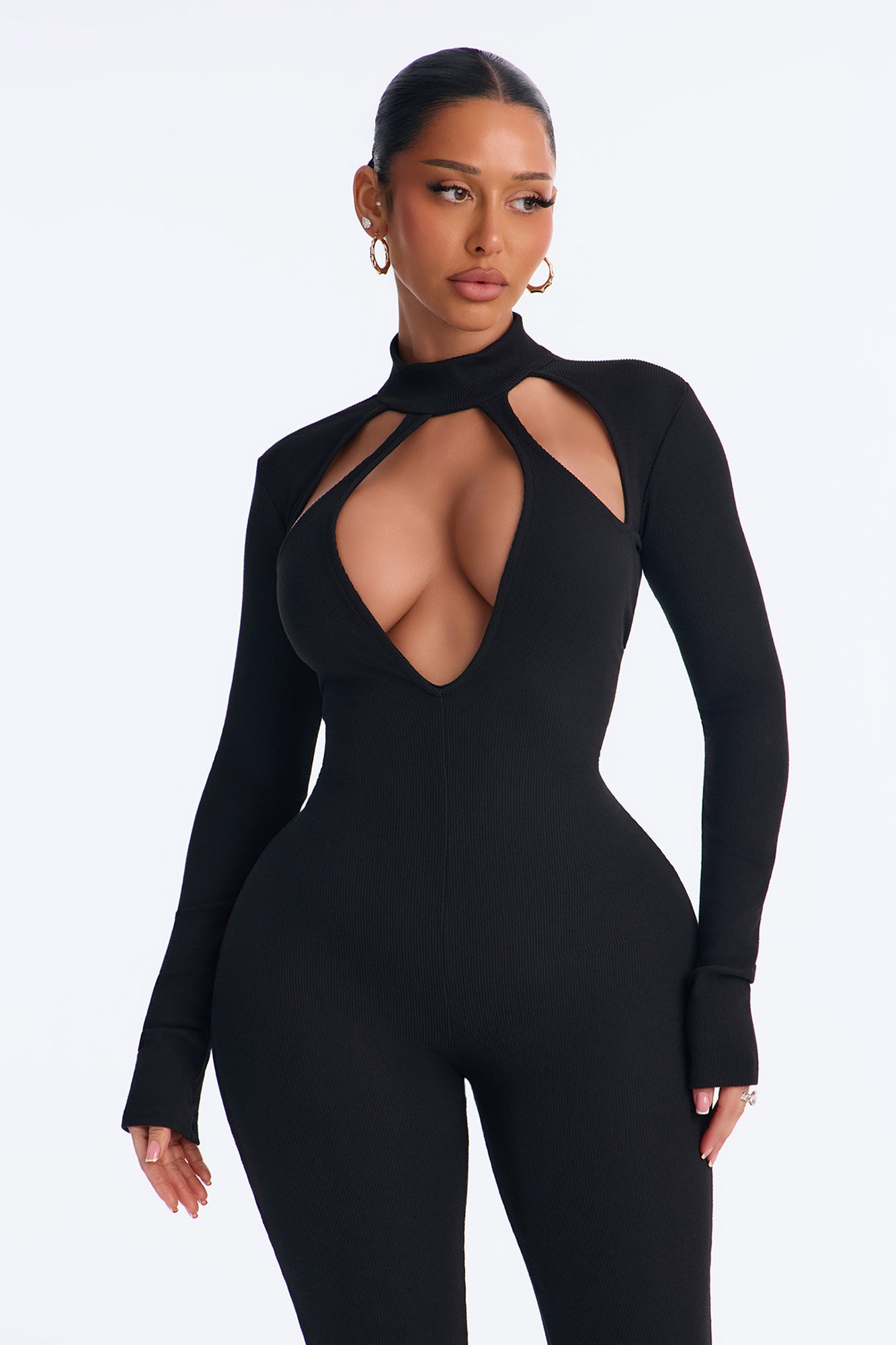 Guilty Pleasure Ribbed Straight Leg Jumpsuit - Black