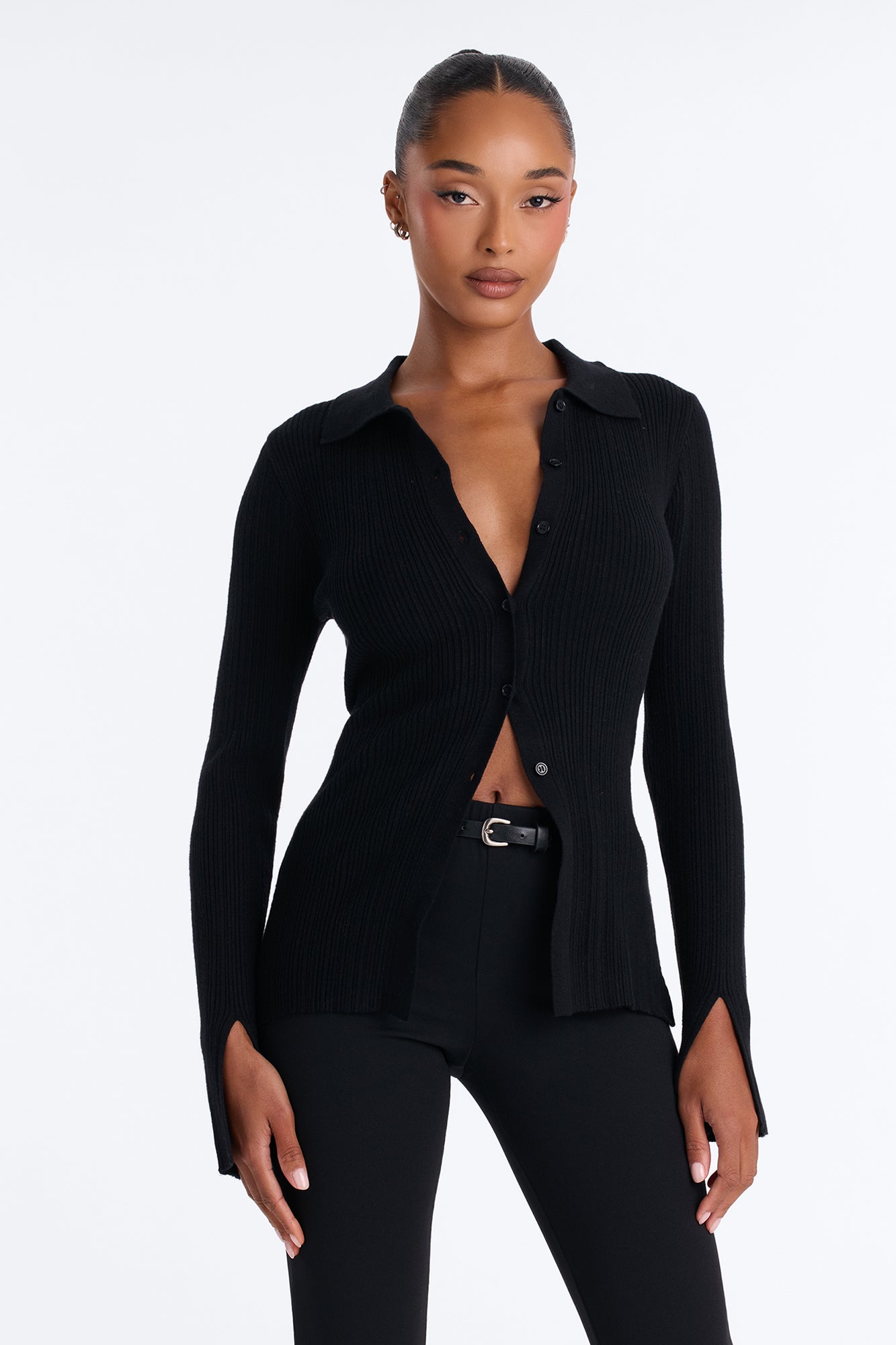 Doing Me Long Line Cardigan - Black