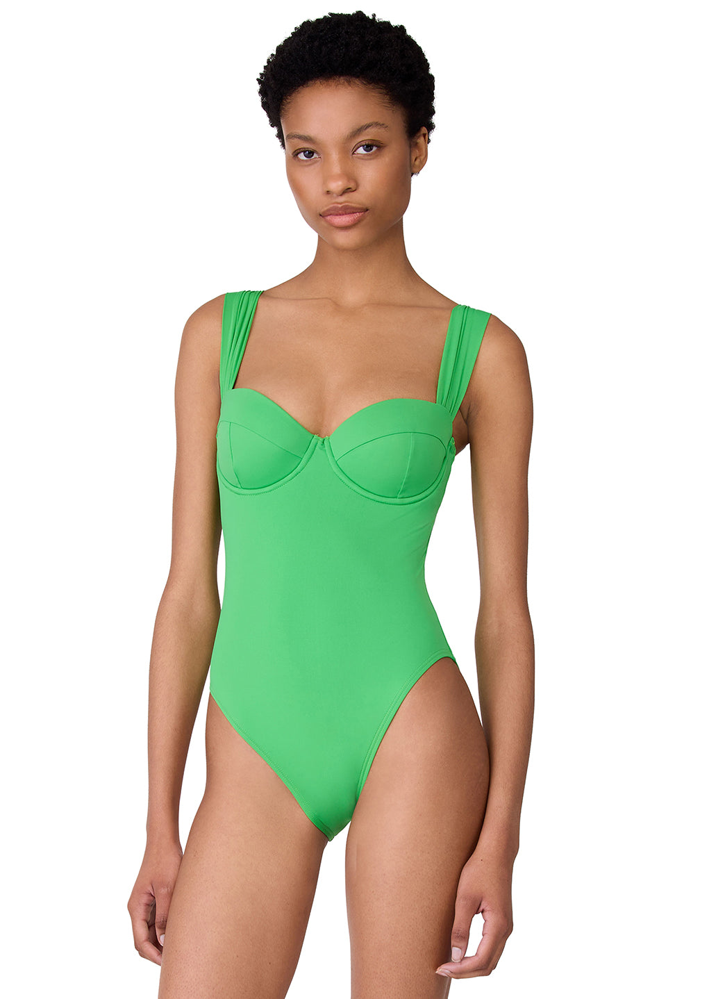 Kate Spade Women's Solid Shirred One Piece Swimsuit