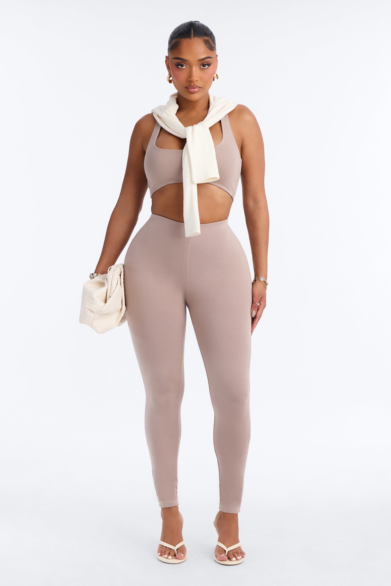 Heather Premium Modal High Rise Legging - Stone