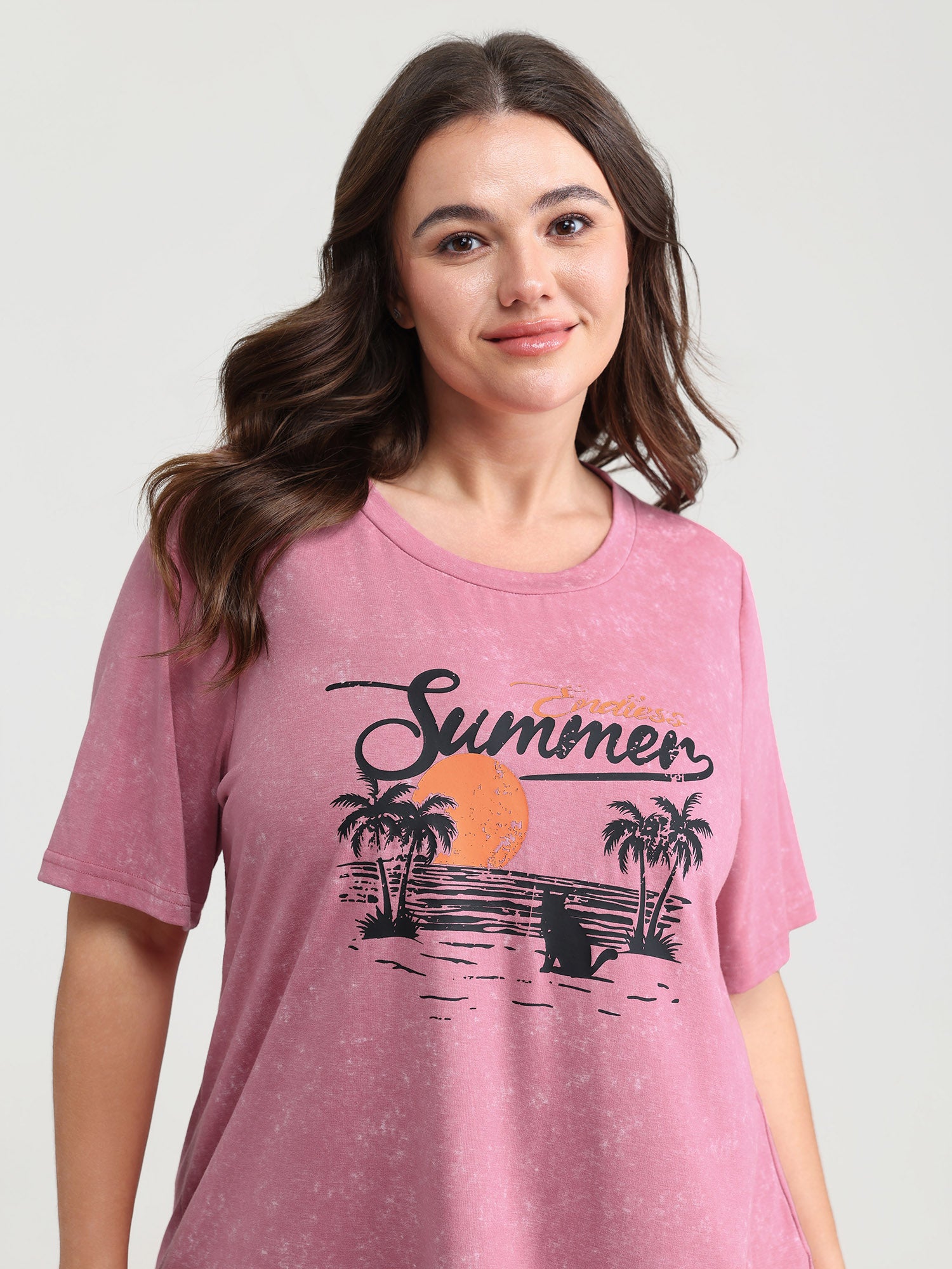 Summer-Ready Print Snowflake Effect T-Shirt