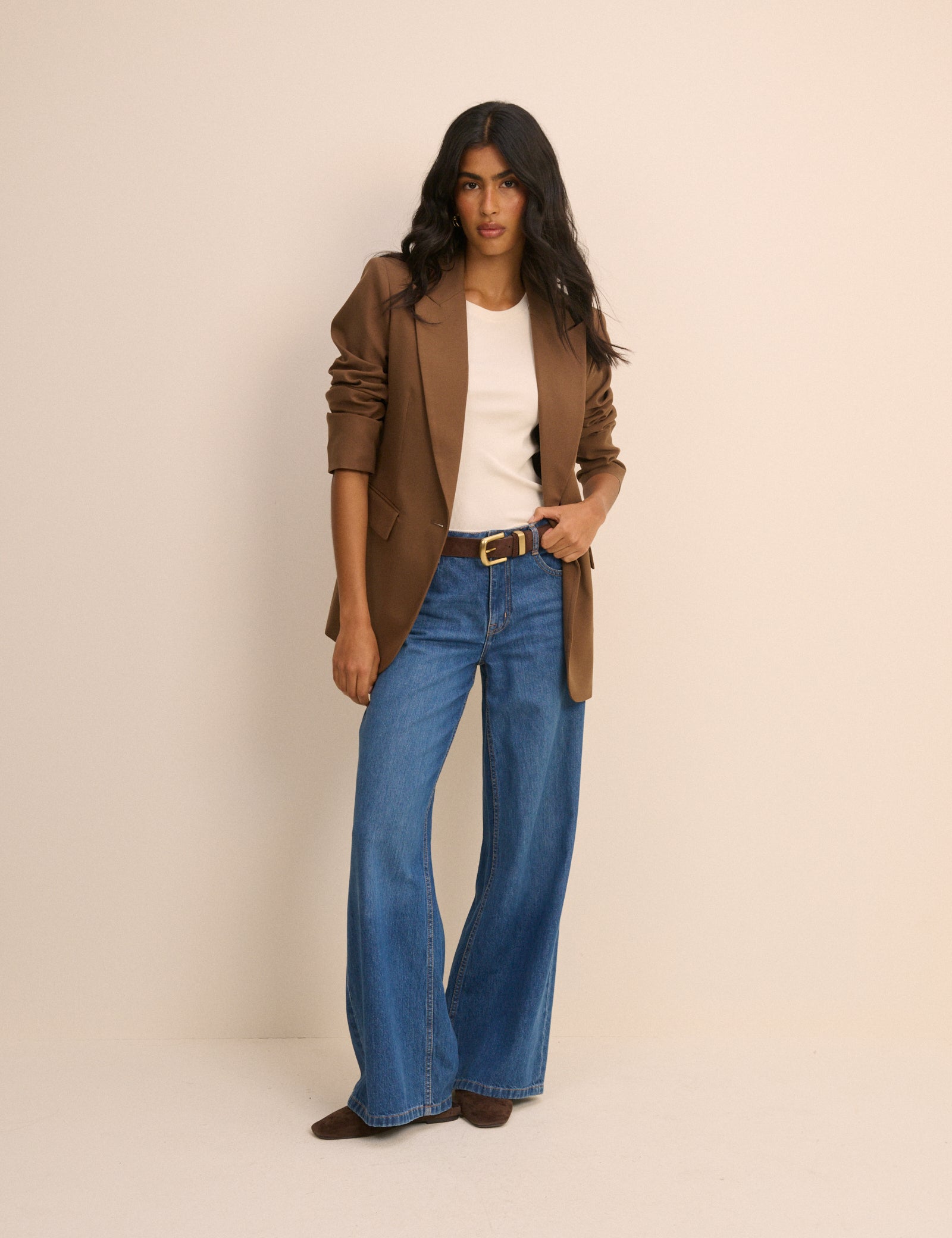 Brown Single Breasted Alexa Blazer