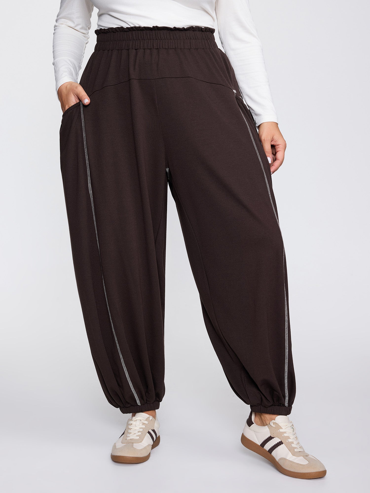 Supersoft Color Contrast Edges Pockets Pants