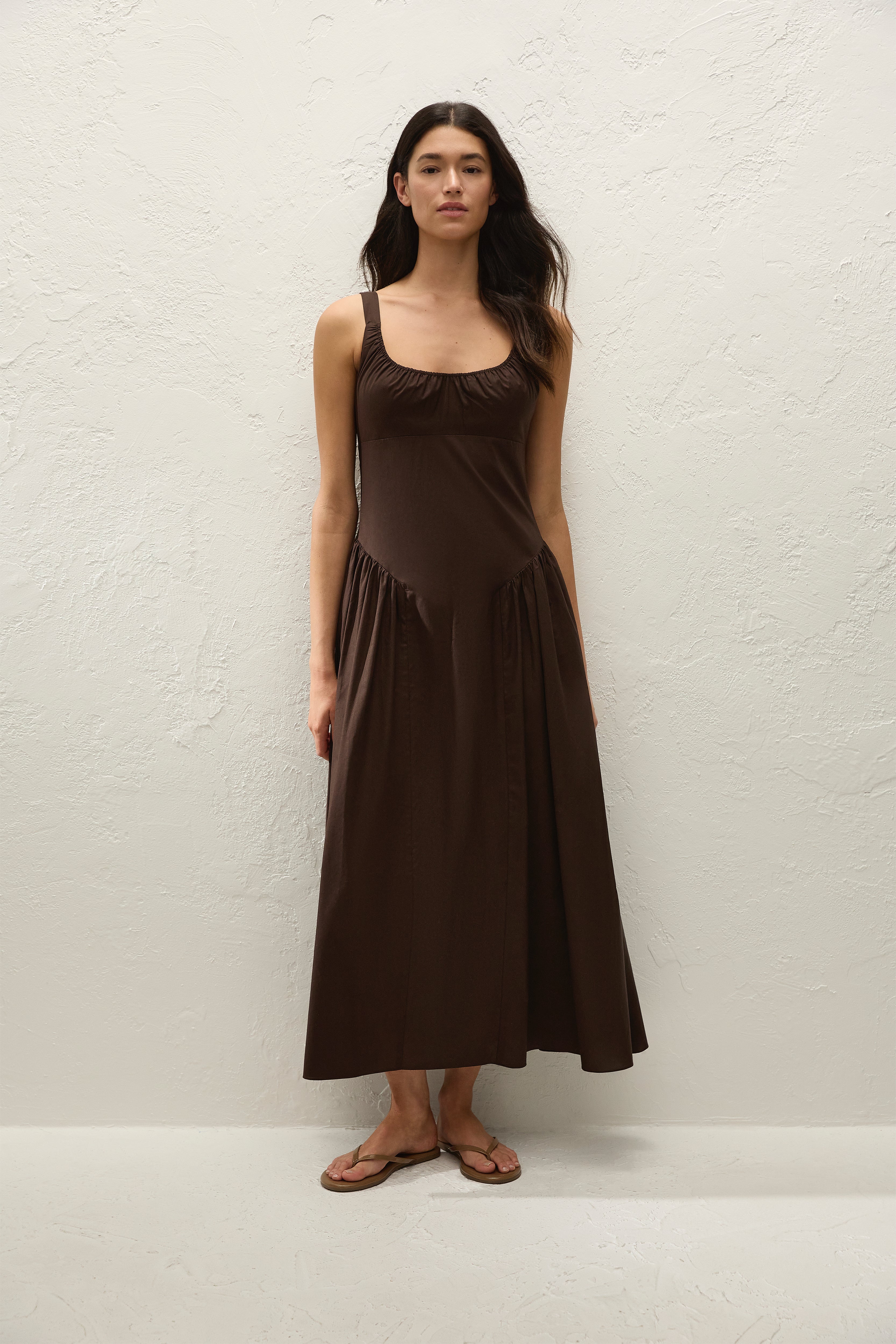 Marcella Midi Dress Espresso - Final Sale