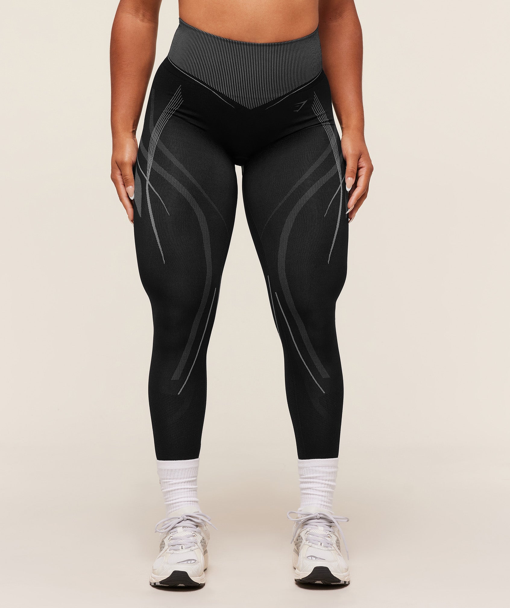Gymshark x Analis Seamless Legging - Black/Silver Grey