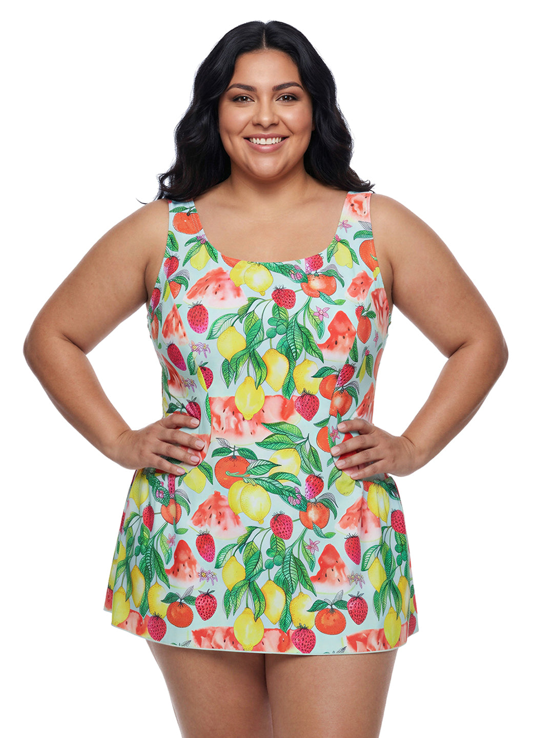 Sporti Plus Size Riviera Picnic Swim Dress