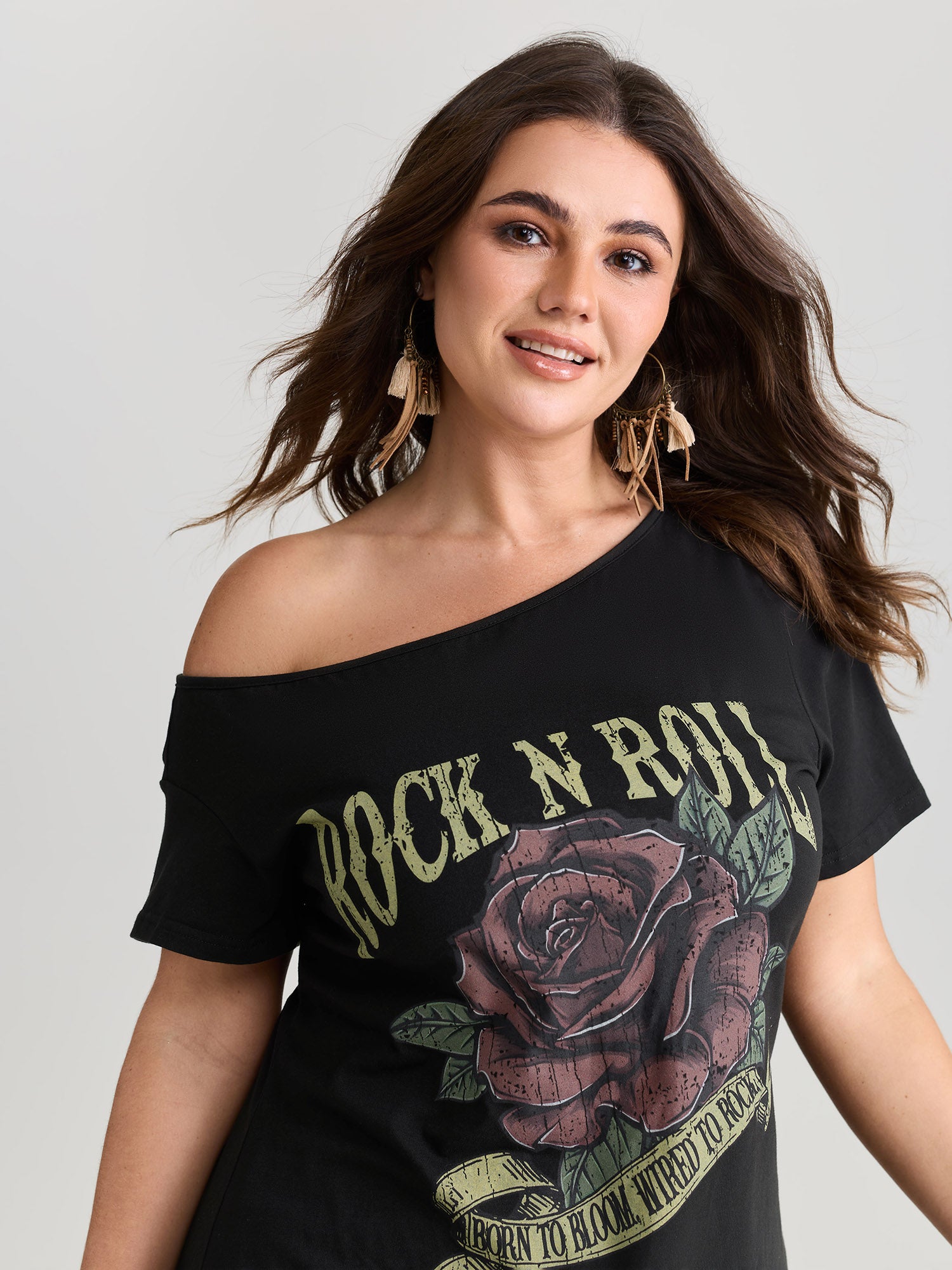 Cotton Rock And Roll Print T-Shirt
