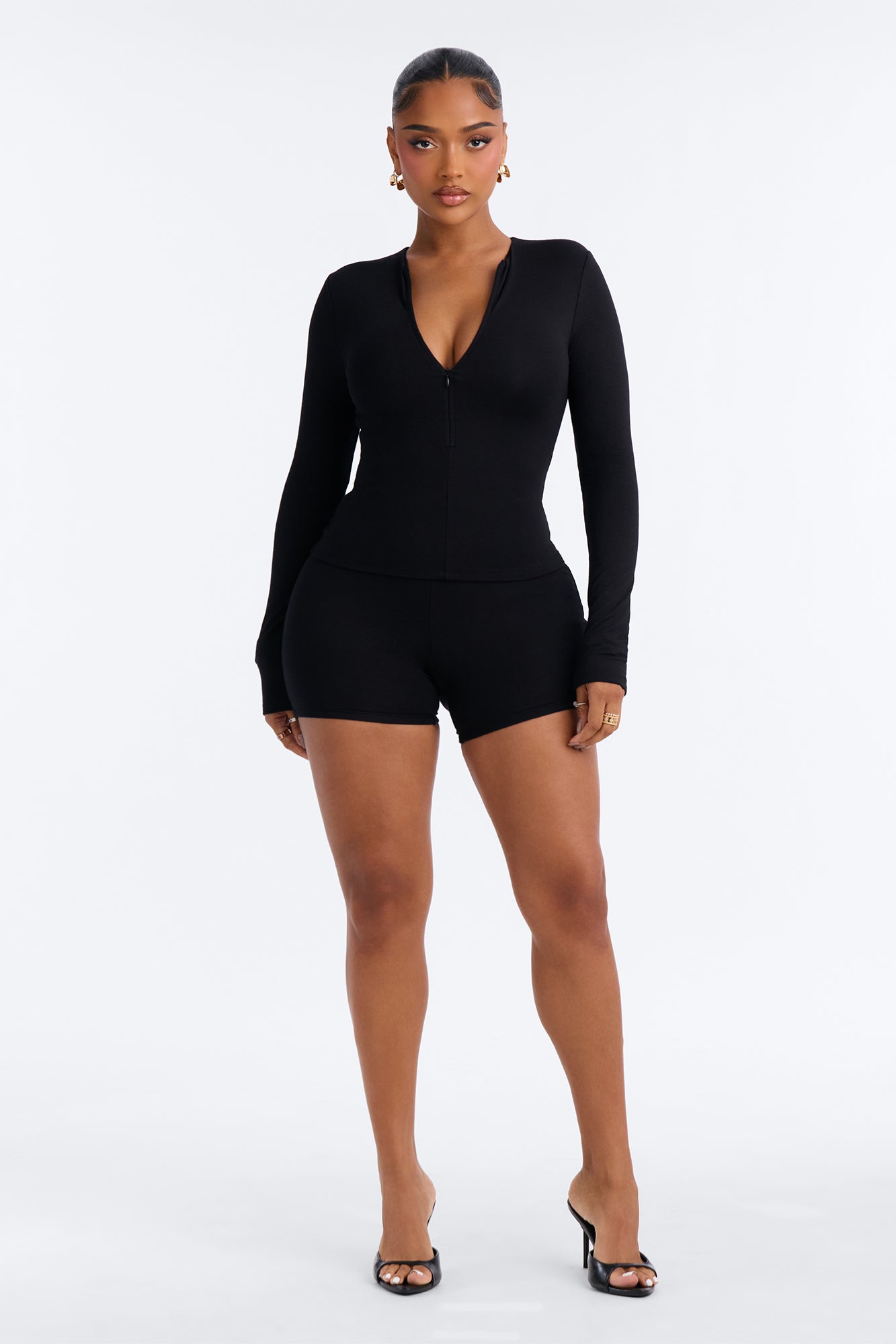 Bethany Premium Modal Fitted Mini Short - Black