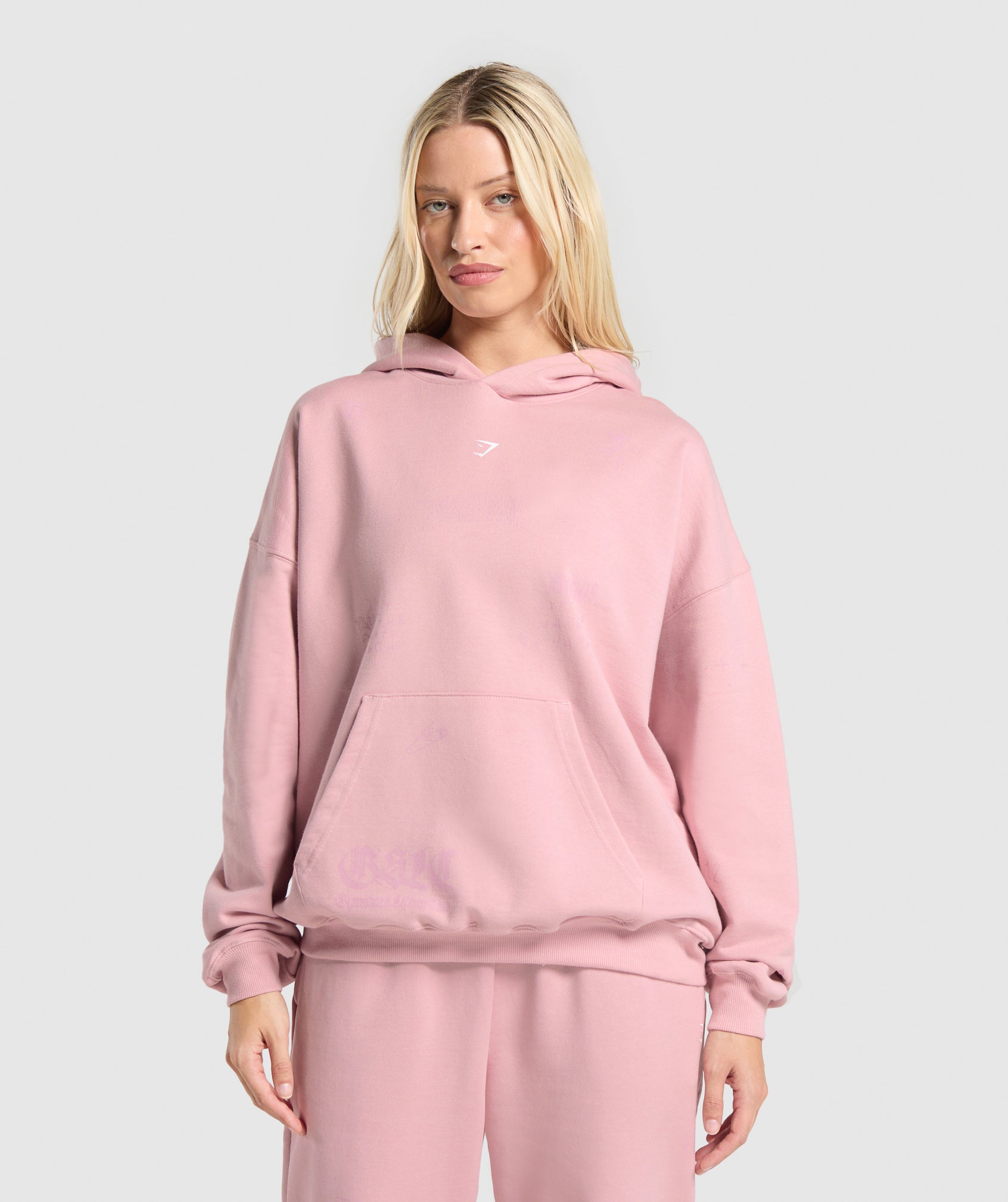 Gymshark Scribble Oversized Hoodie - Light Pink