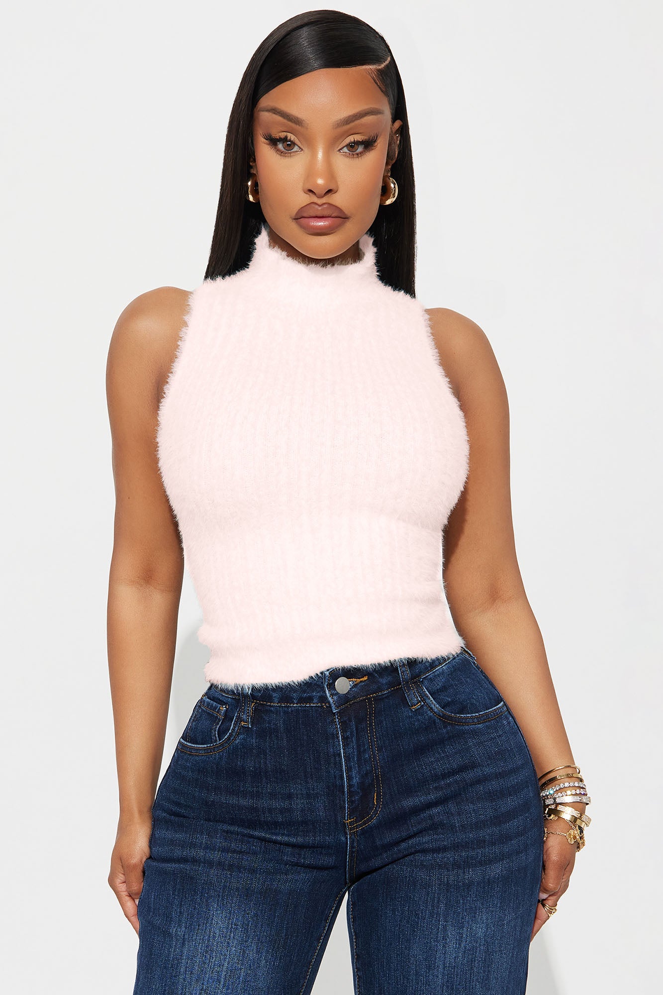 Soft Touch Fuzzy Sweater - Light Pink