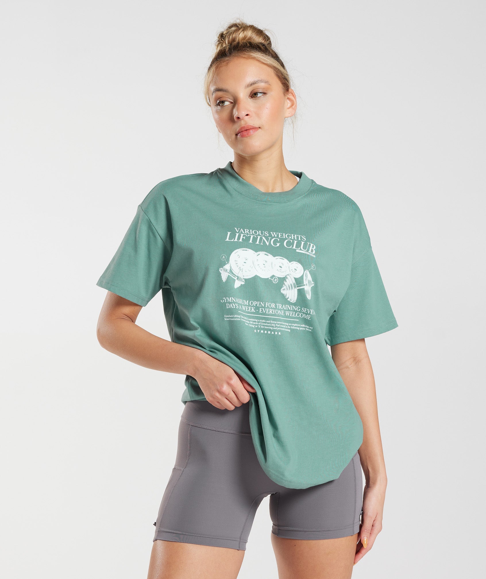 Gymshark Lifting Graphic Oversized T-Shirt - Ink Teal