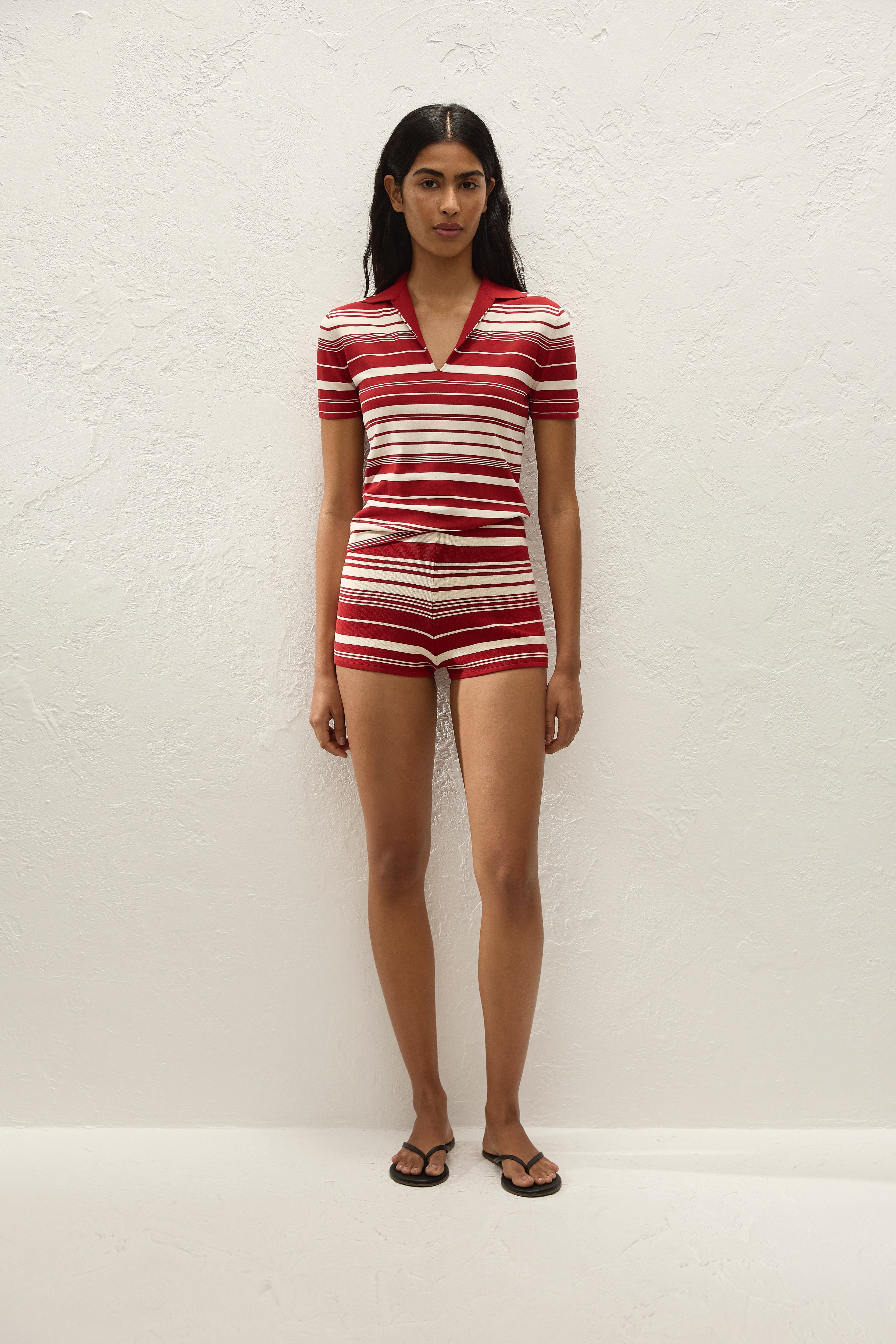 Playa Mini Short Valdemar Stripe Red Ochre