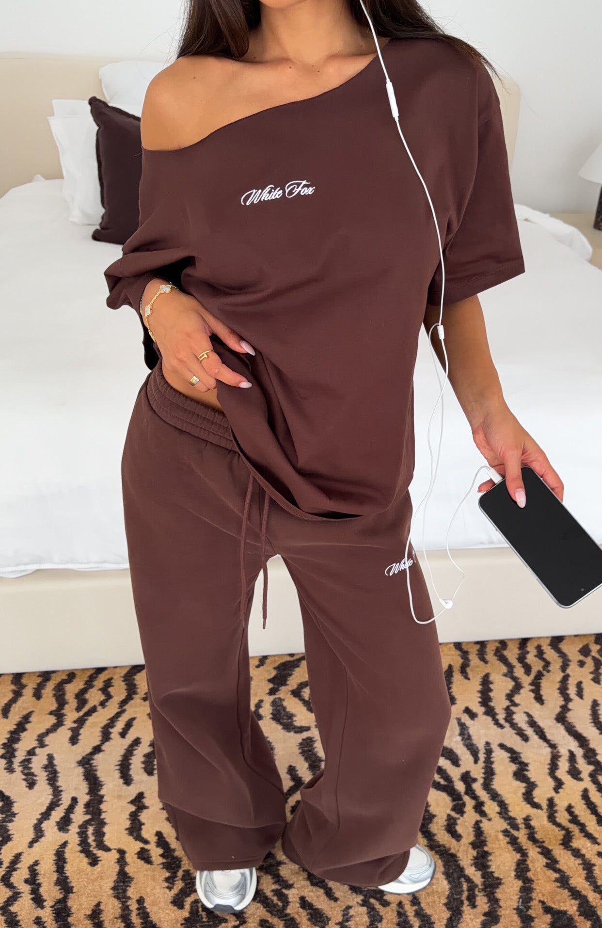 Wishing For It Off Shoulder Oversized Tee Chocolate
