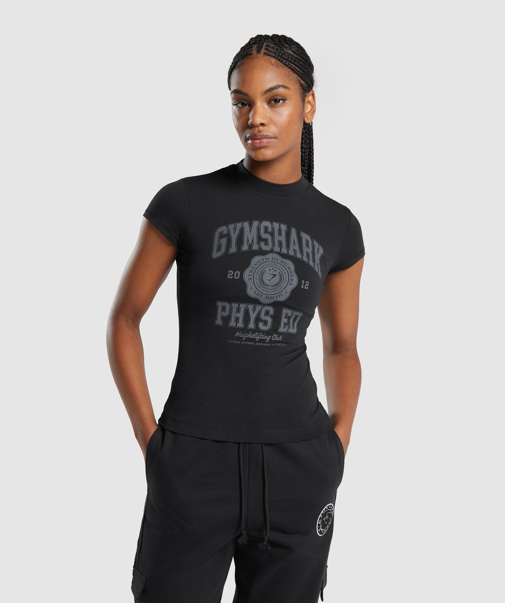Gymshark Phys Ed Graphic Body Fit T-shirt - Black