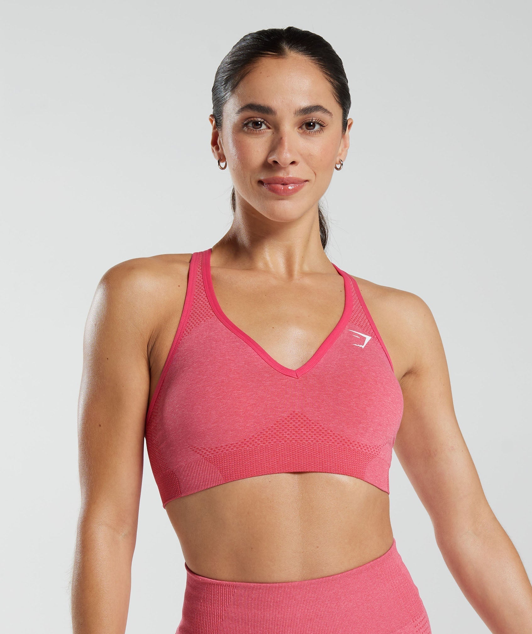 Gymshark Vital V Neck Sports Bra -  Bright Fuchsia Marl
