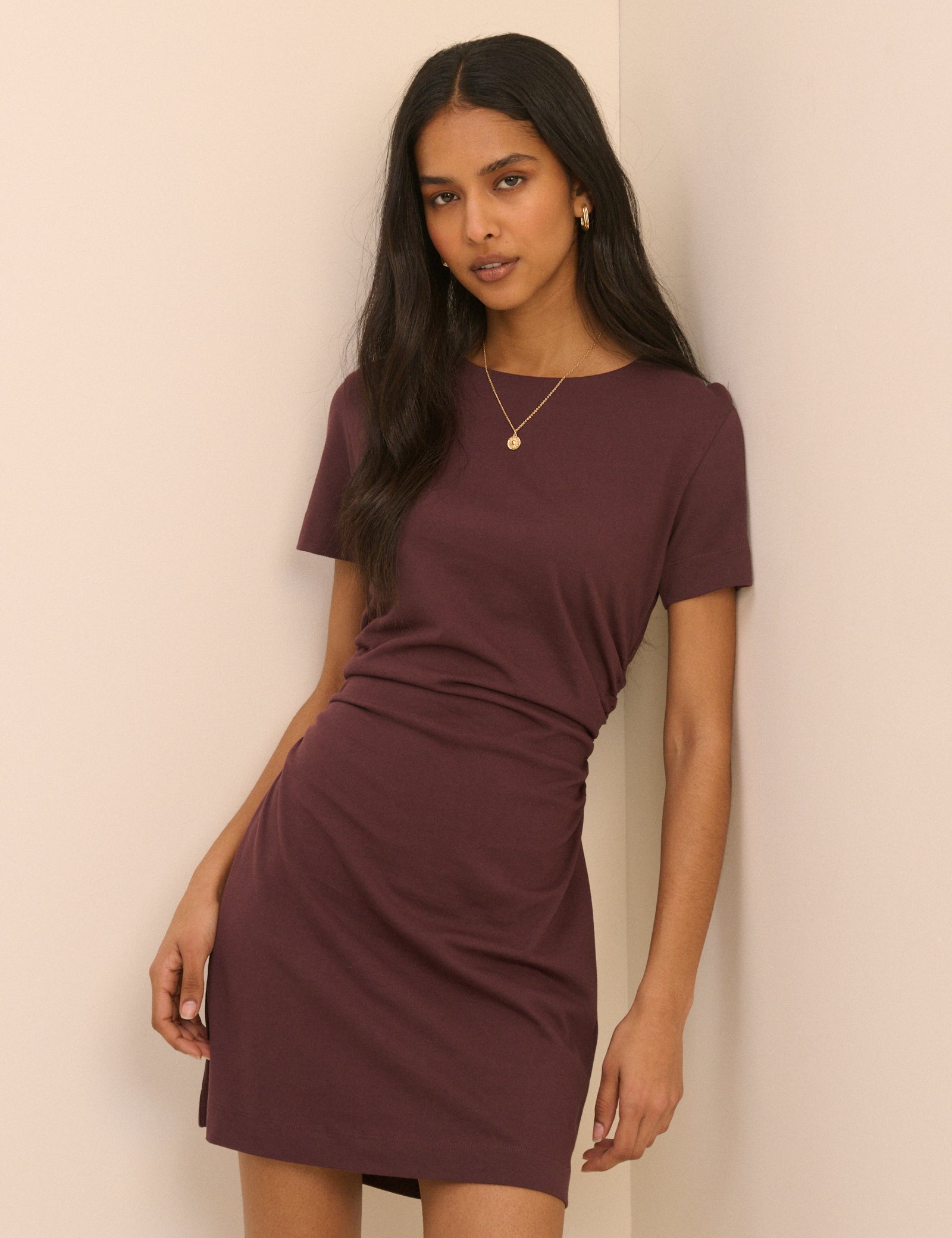 Plum Jersey Jordan Mini Dress