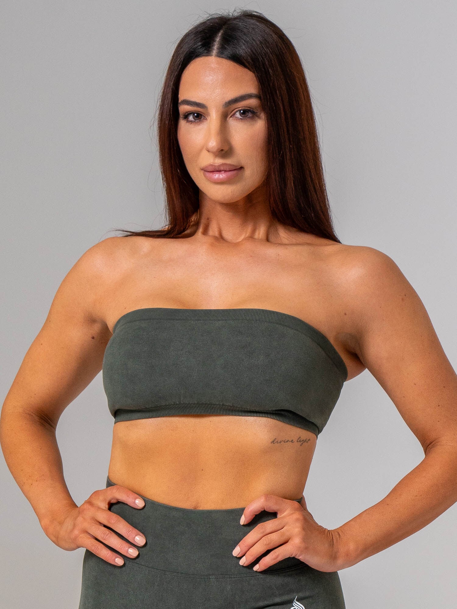 Stonewash Seamless Bandeau - Evergreen