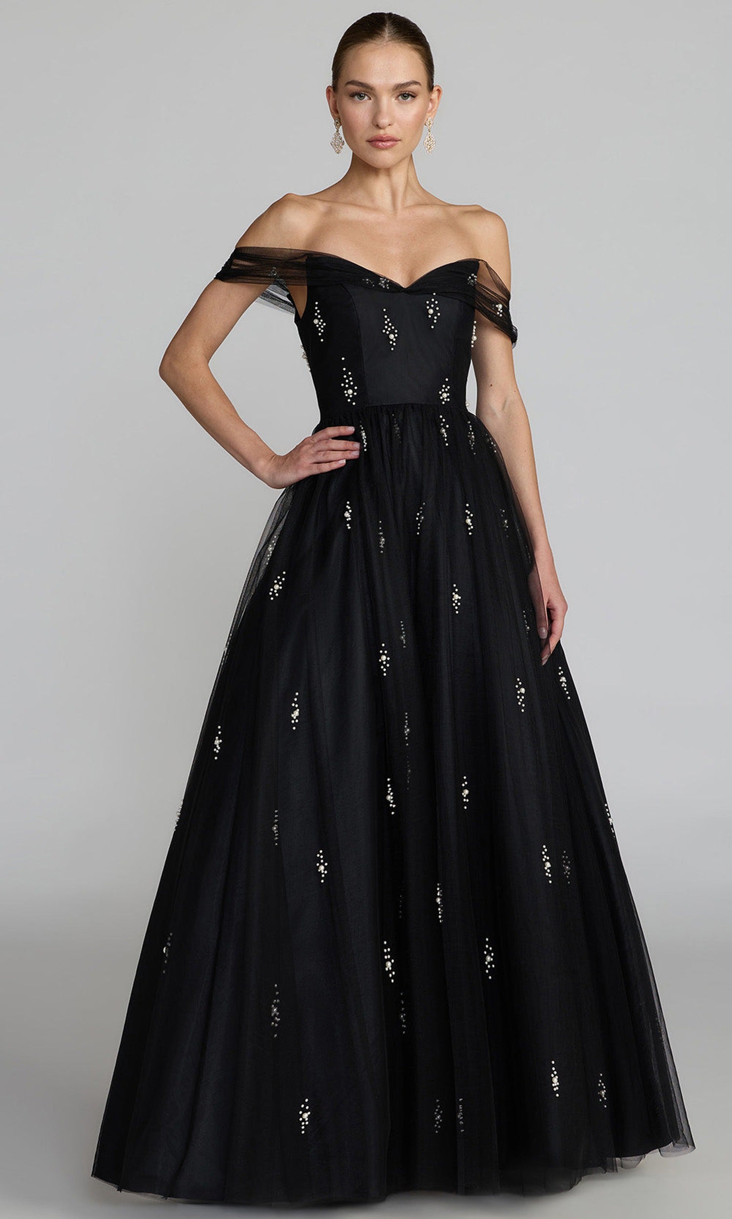 Mac Duggal 13227 - Sweetheart Neck Pearl Embellished Ballgown