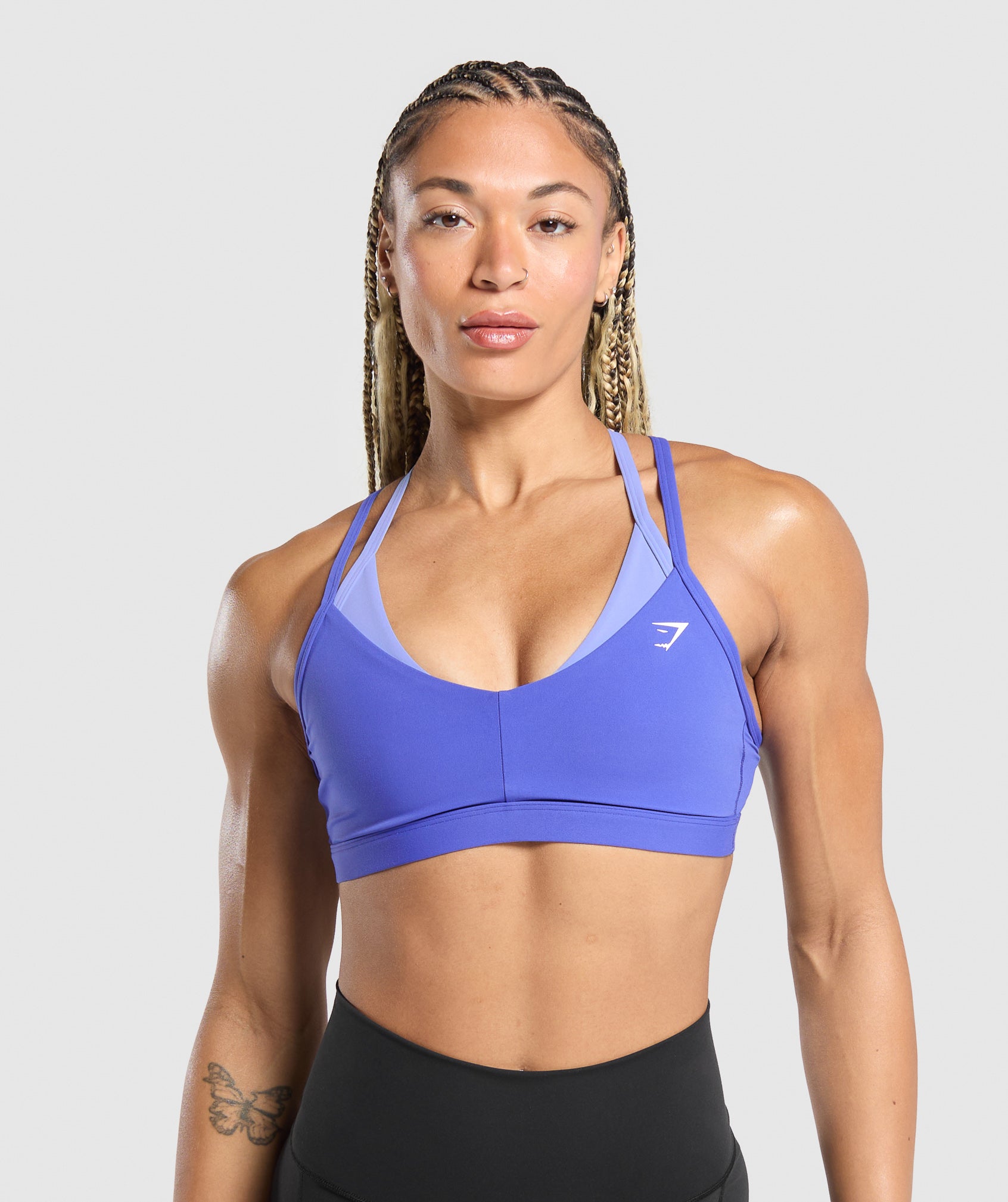 Gymshark Double Up Sports Bra - Force Blue/Lift Blue