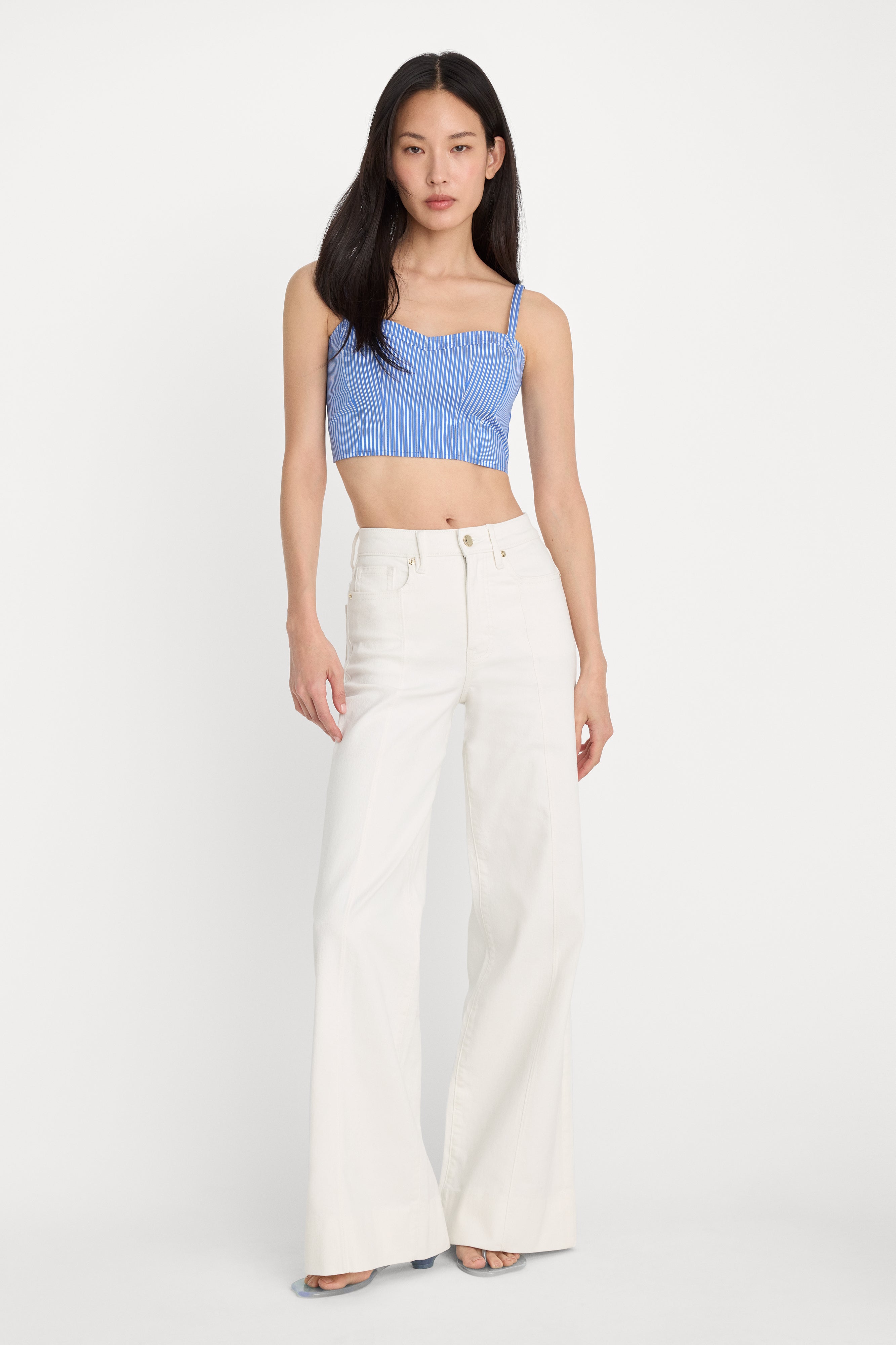 GOOD WAIST PALAZZO JEANS | COTTON WHITE