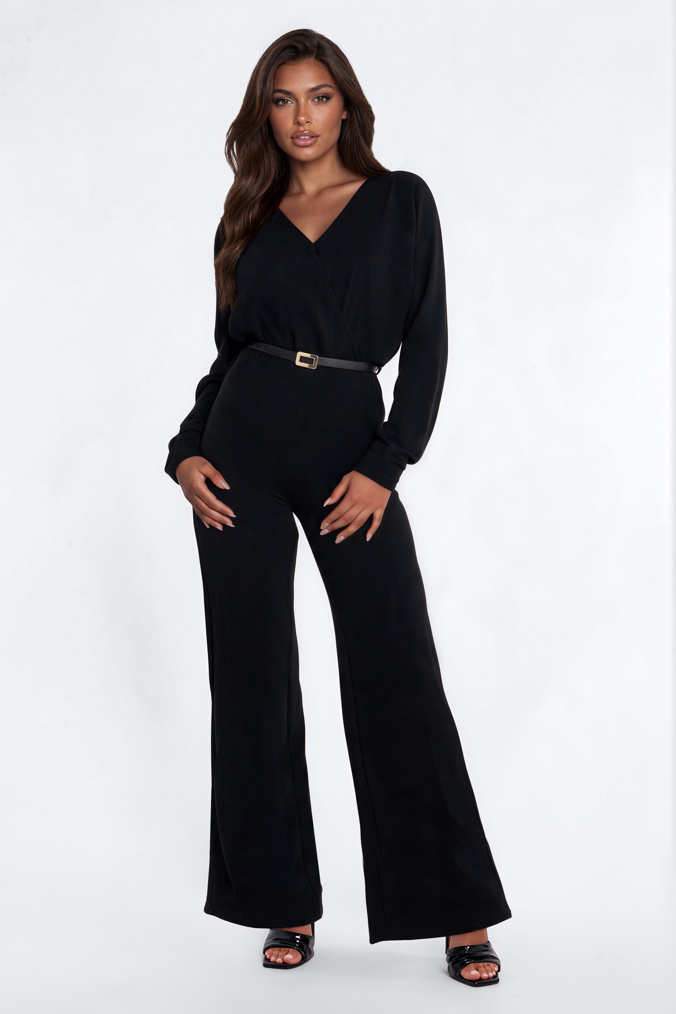 Silhouette Muse Belted Wide Leg Jumpsuit - Black