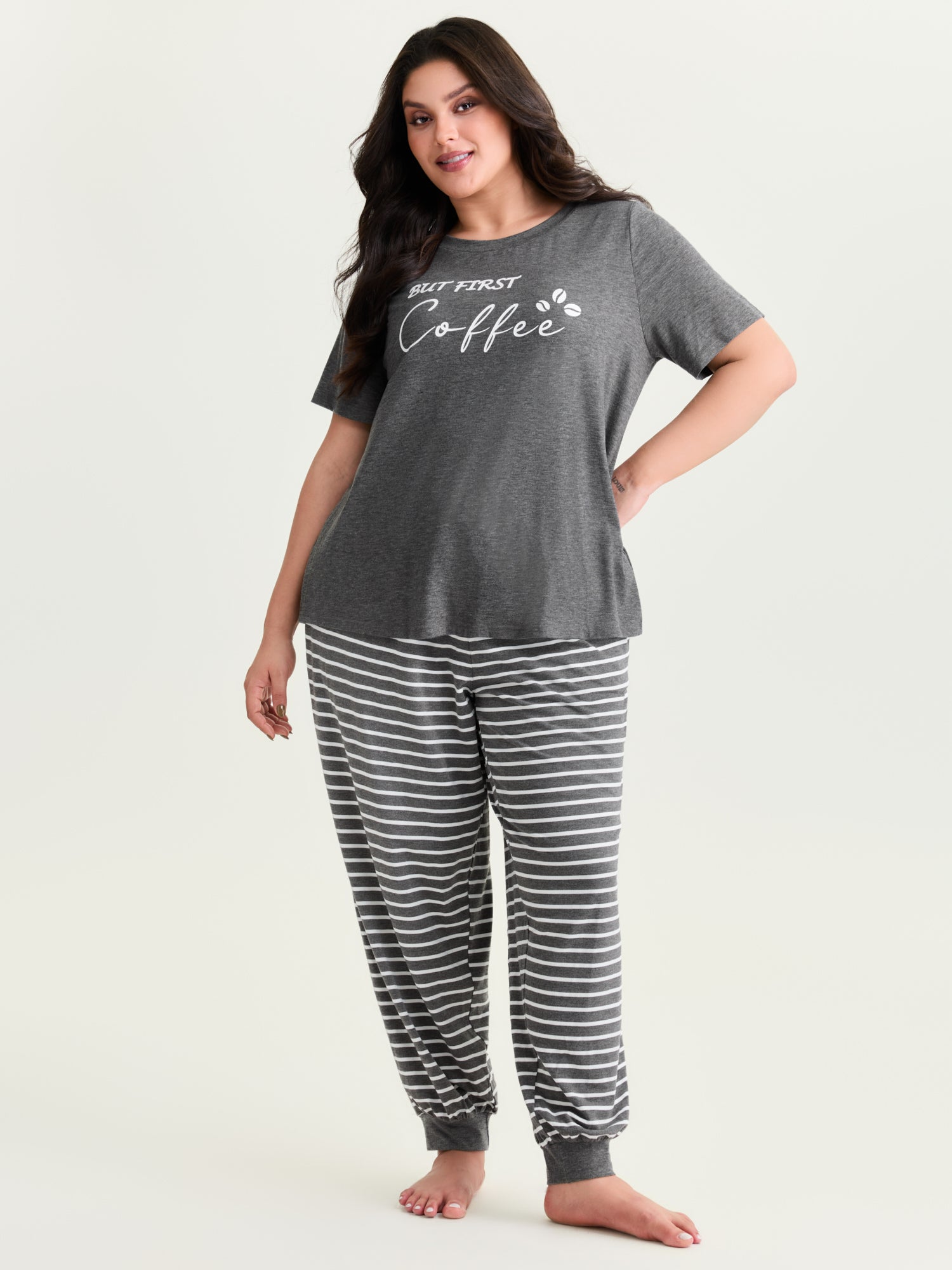 Supersoft Striped Print Pajama Set