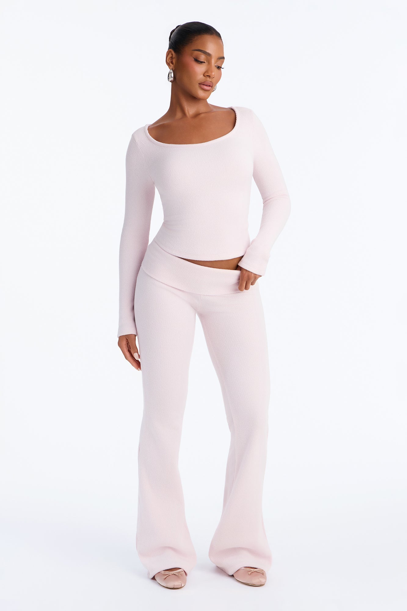 Chill Girl Soft Thermal Pant Set - Light Pink